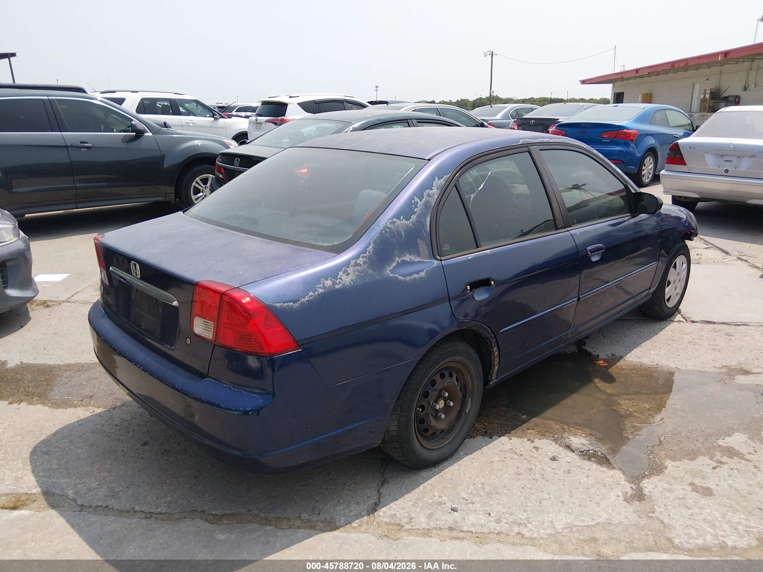 2003 Honda Civic Lx Blue vin: 2HGES16533H556944