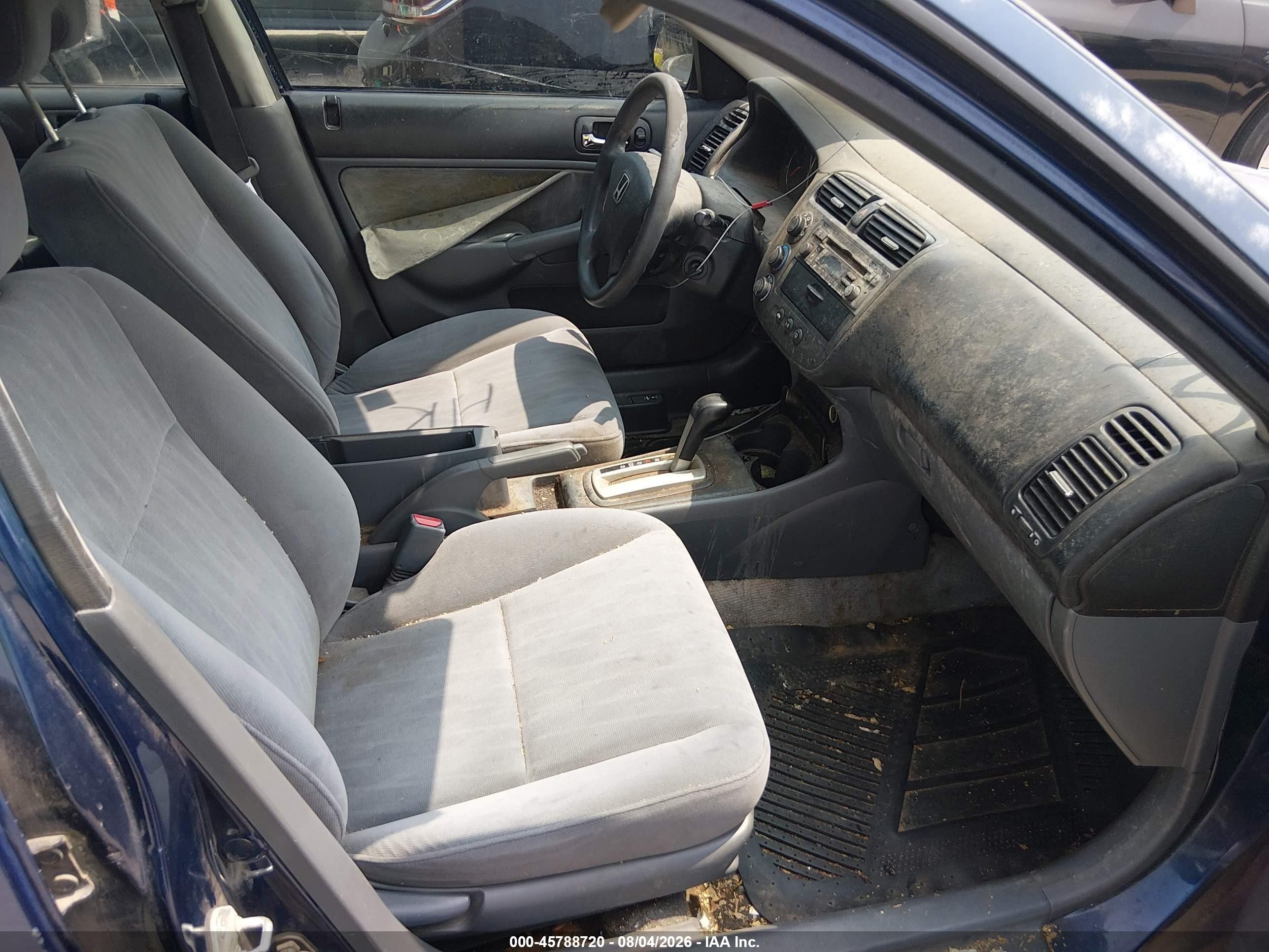 2003 Honda Civic Lx Blue vin: 2HGES16533H556944