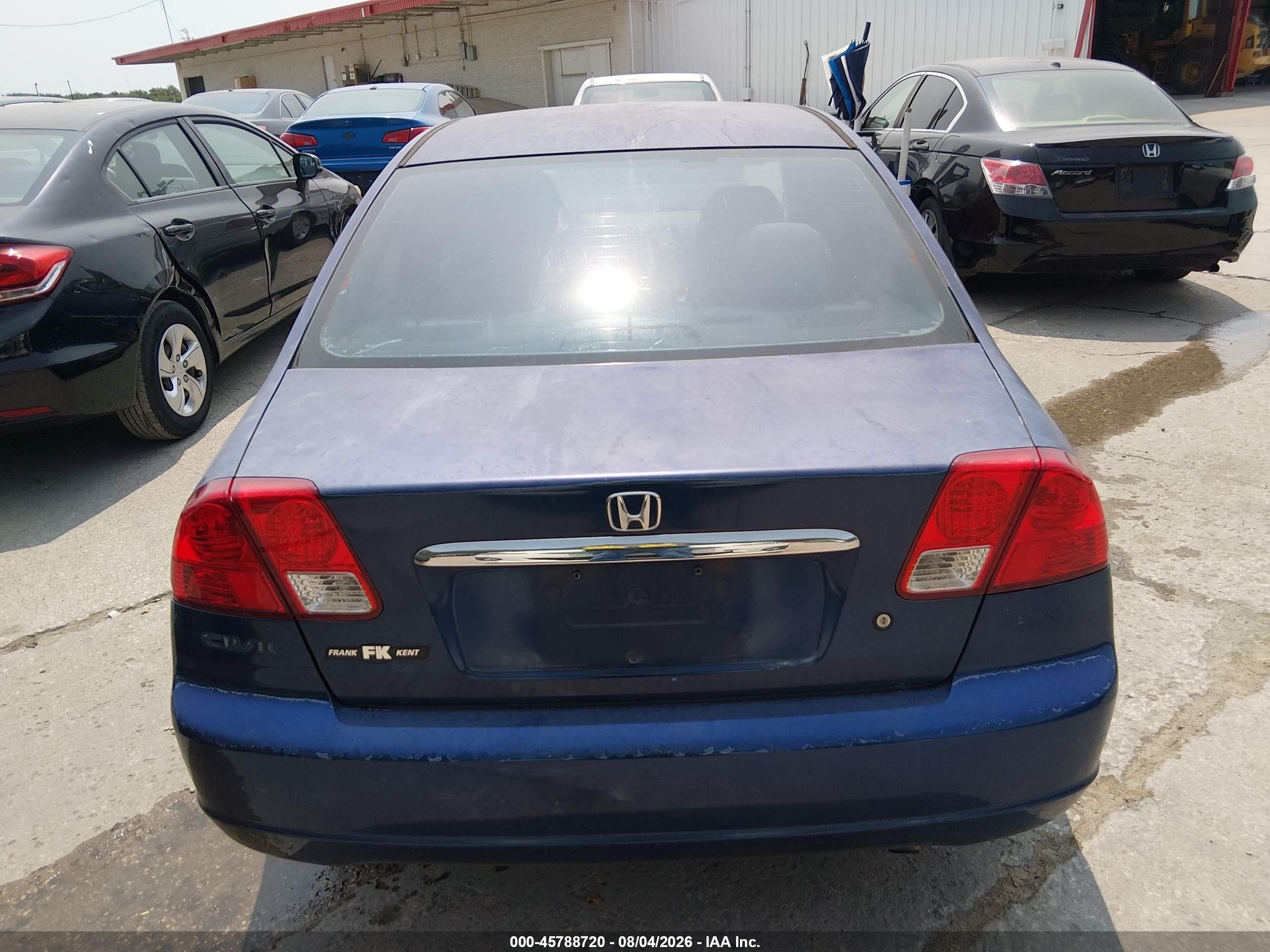 2003 Honda Civic Lx Blue vin: 2HGES16533H556944