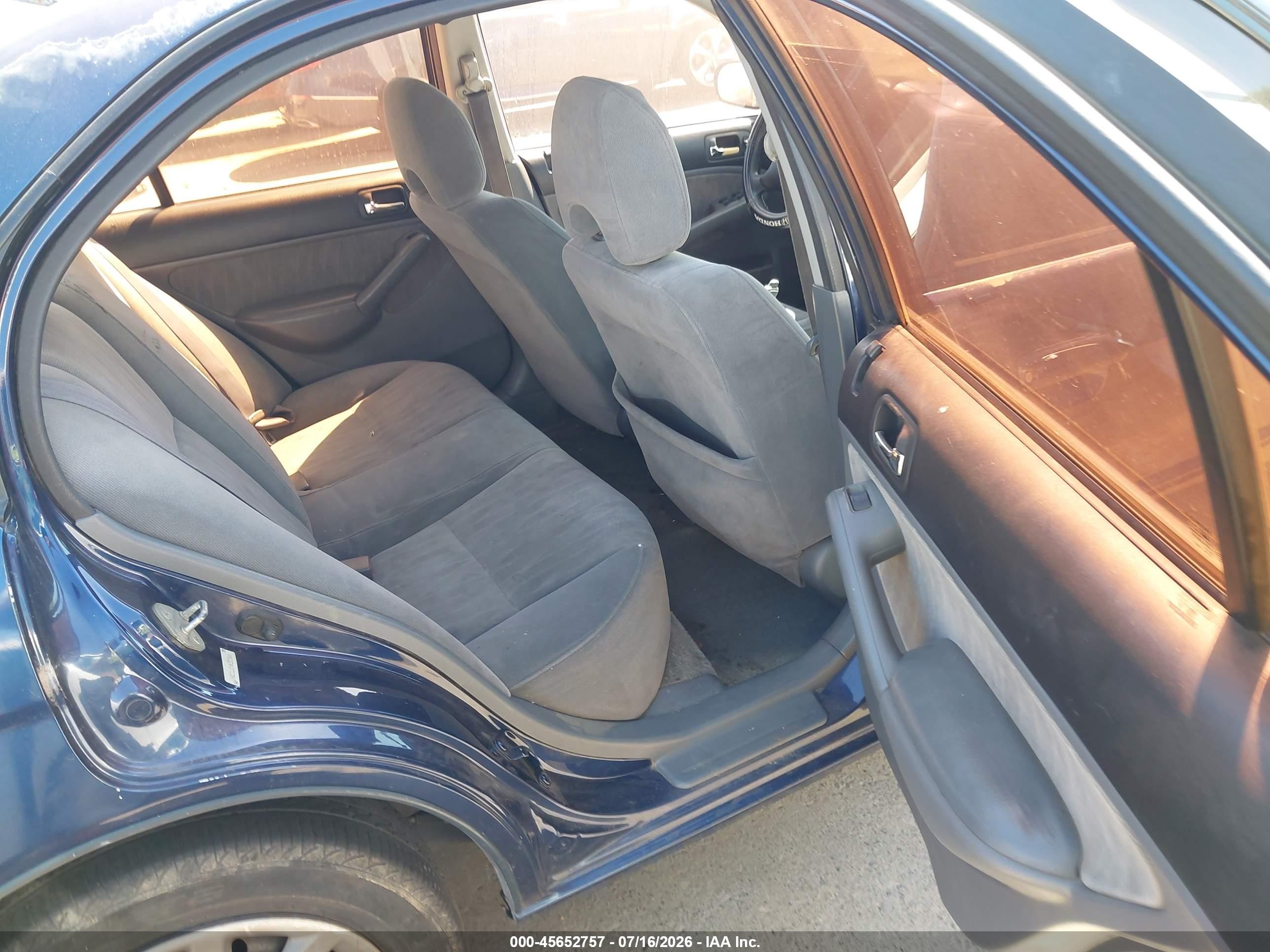 2004 Honda Civic Lx Blue vin: 2HGES16534H557464