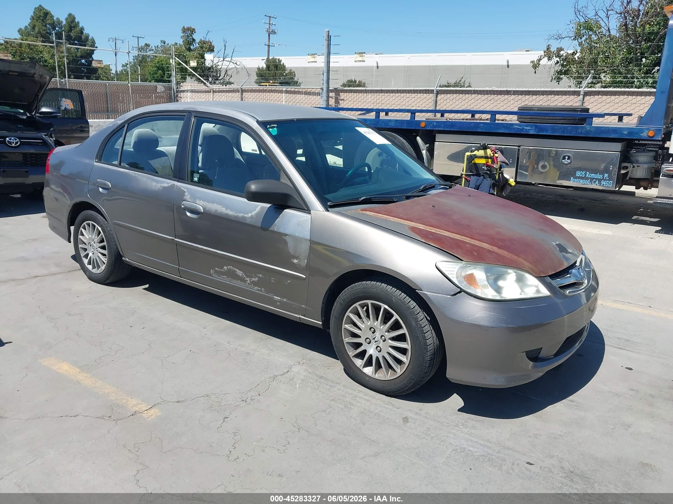 2004 Honda Civic Lx Gray vin: 2HGES16534H565452