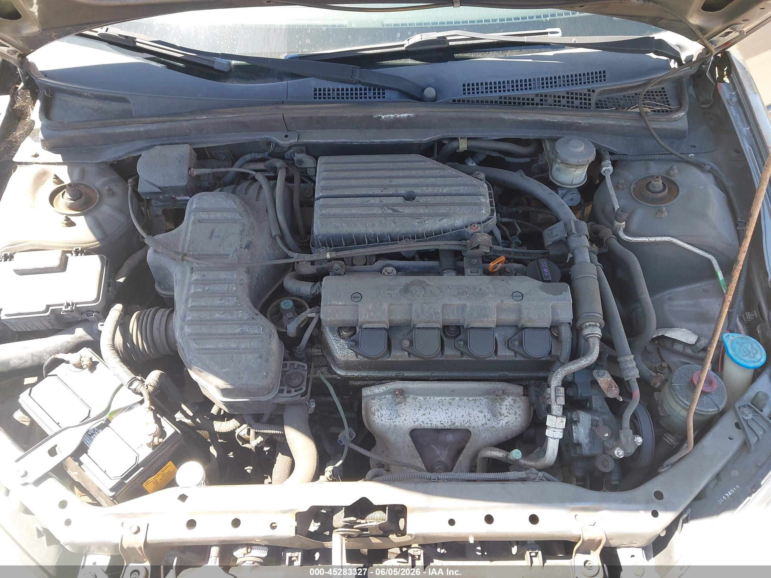2004 Honda Civic Lx Gray vin: 2HGES16534H565452