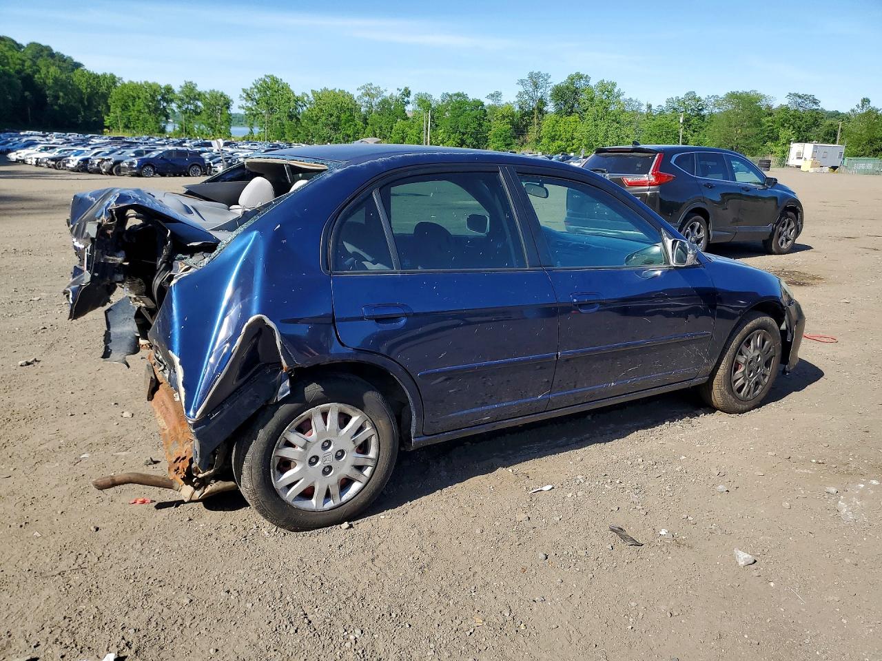 2004 Honda Civic Lx Blue vin: 2HGES16534H572627