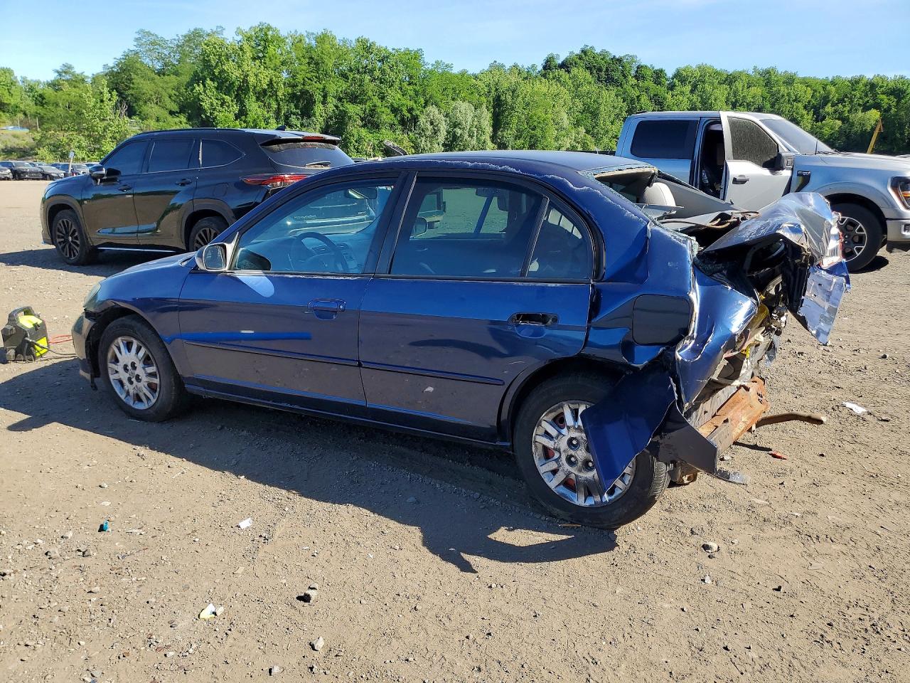 2004 Honda Civic Lx Blue vin: 2HGES16534H572627