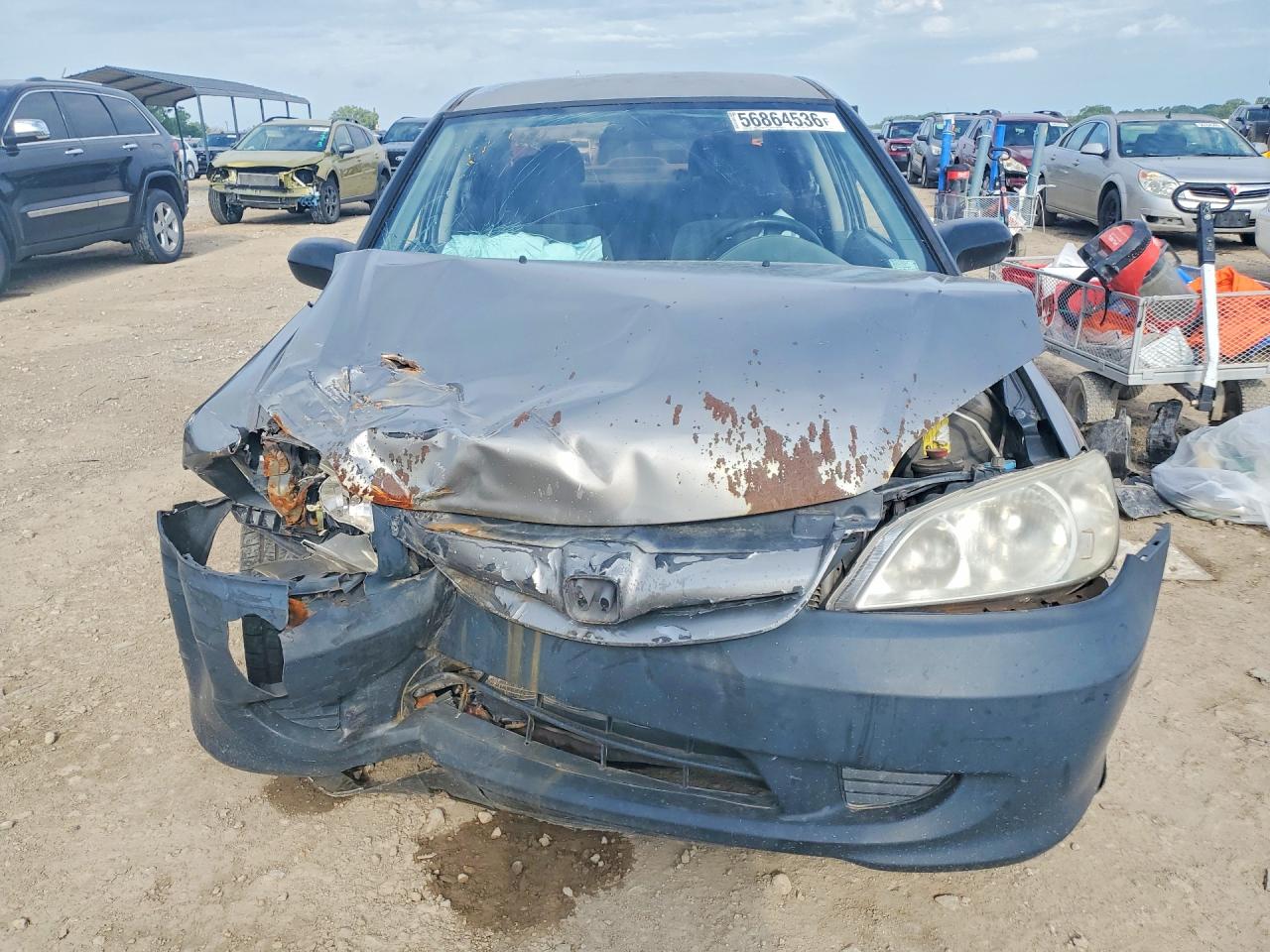 2004 Honda Civic Lx Gray vin: 2HGES16534H610793