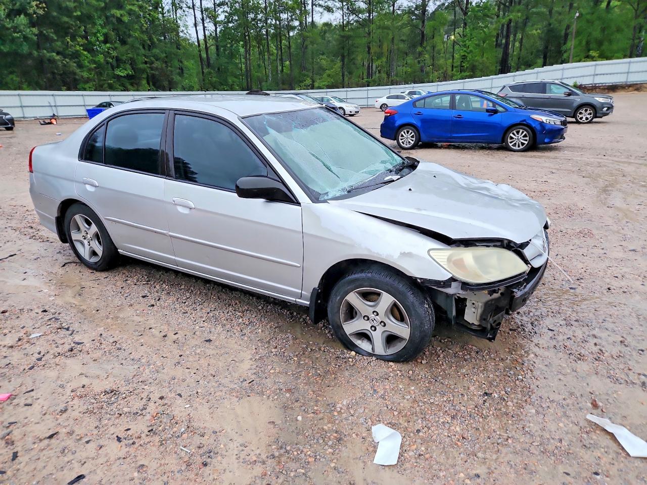 2005 Honda Civic Lx Silver vin: 2HGES16535H534980