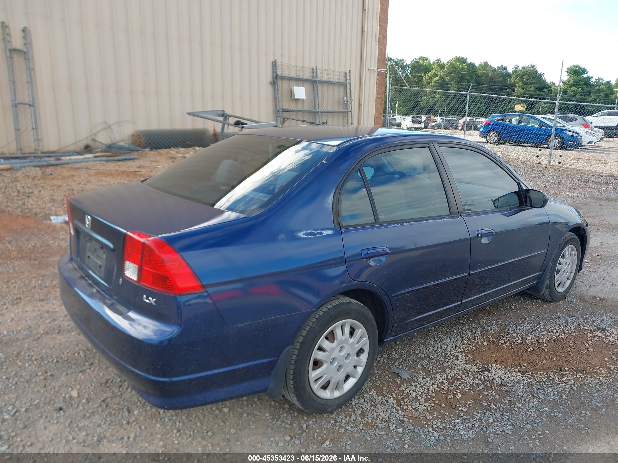 2005 Honda Civic Lx Dark Blue vin: 2HGES16535H588053