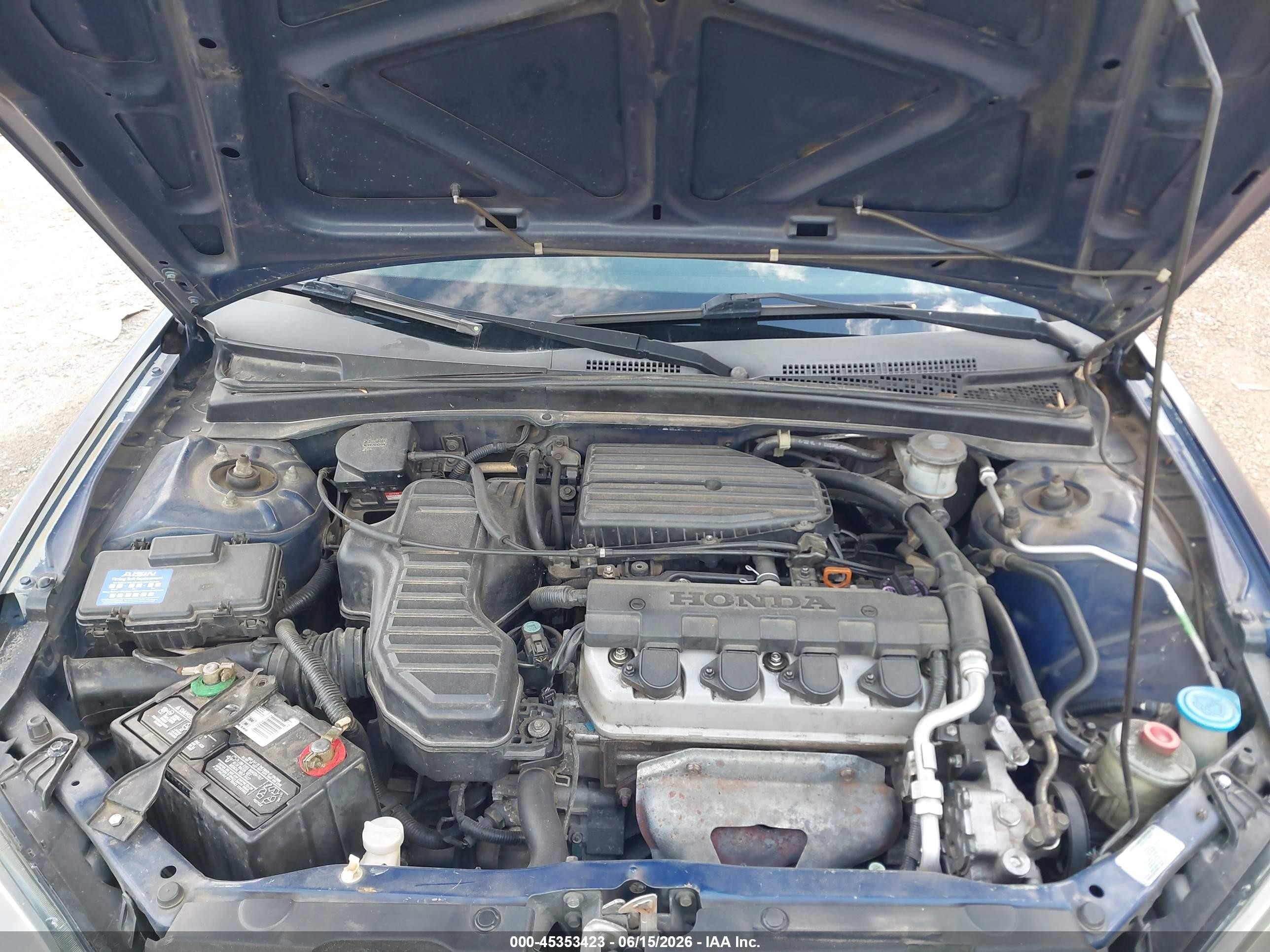 2005 Honda Civic Lx Dark Blue vin: 2HGES16535H588053