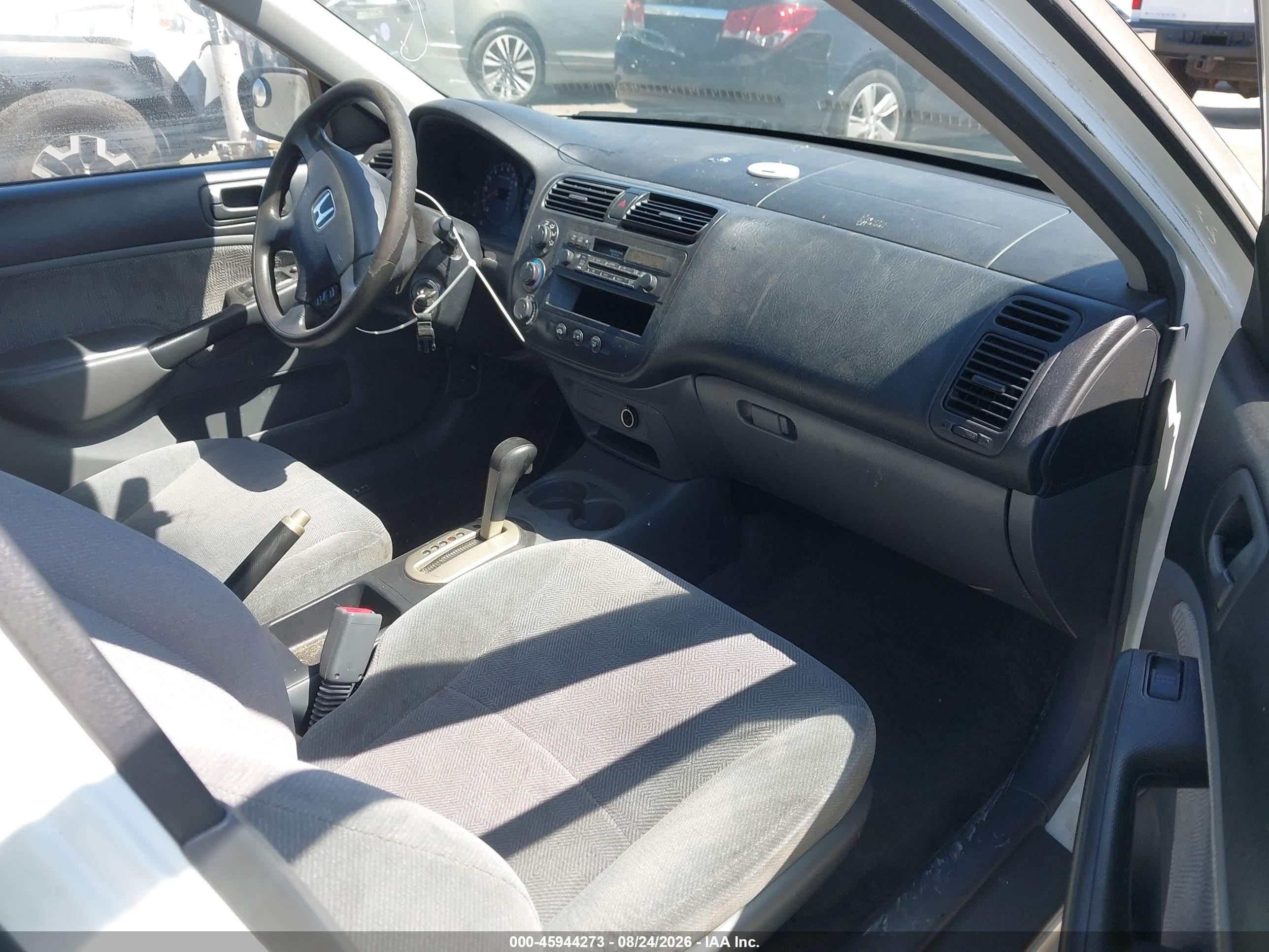2001 Honda Civic Lx White vin: 2HGES16541H509757