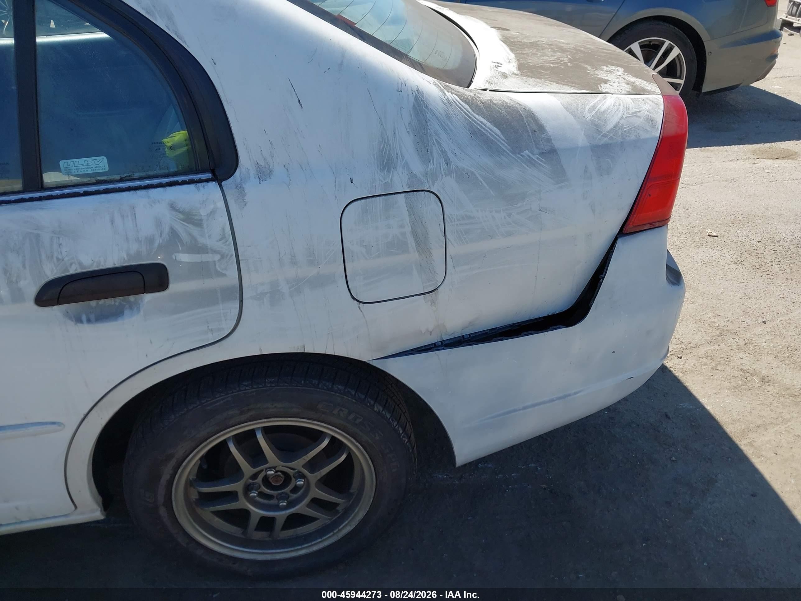 2001 Honda Civic Lx White vin: 2HGES16541H509757