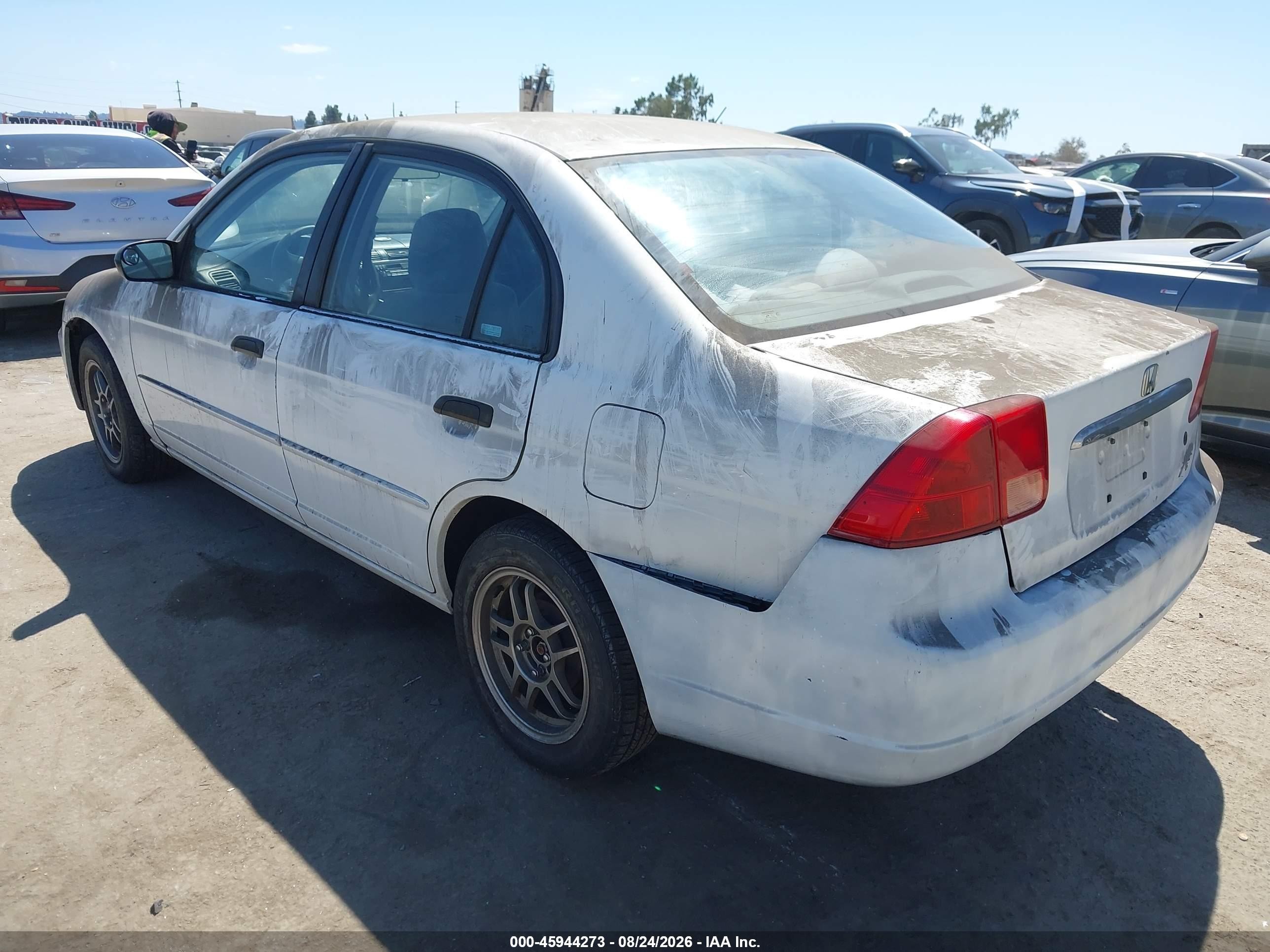2001 Honda Civic Lx White vin: 2HGES16541H509757