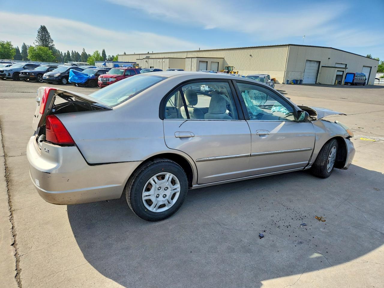 2002 Honda Civic Lx Beige vin: 2HGES16542H565781
