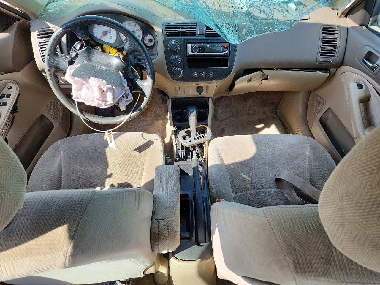 2002 Honda Civic Lx Beige vin: 2HGES16542H565781
