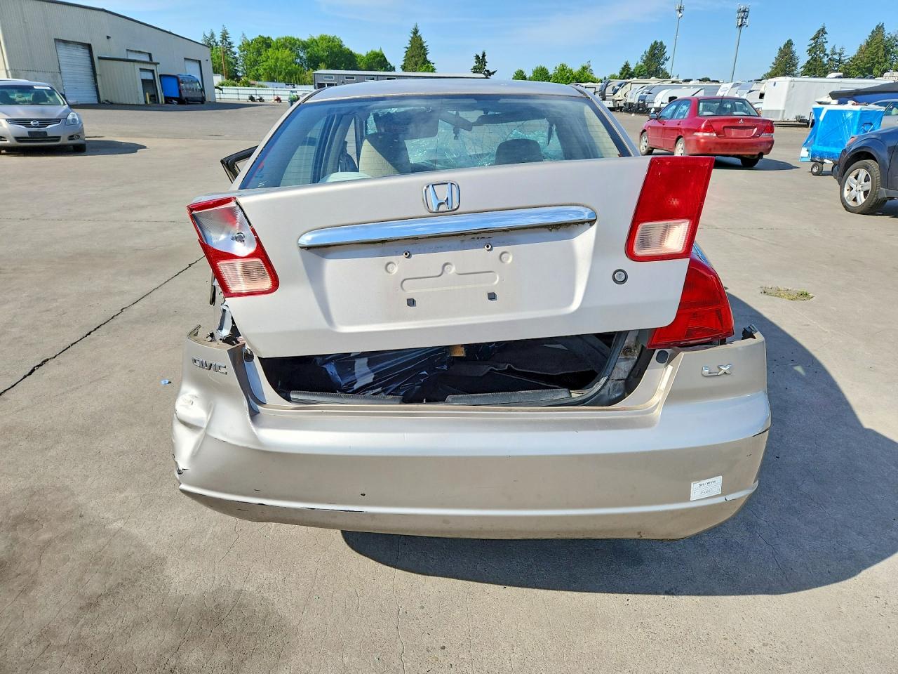 2002 Honda Civic Lx Beige vin: 2HGES16542H565781