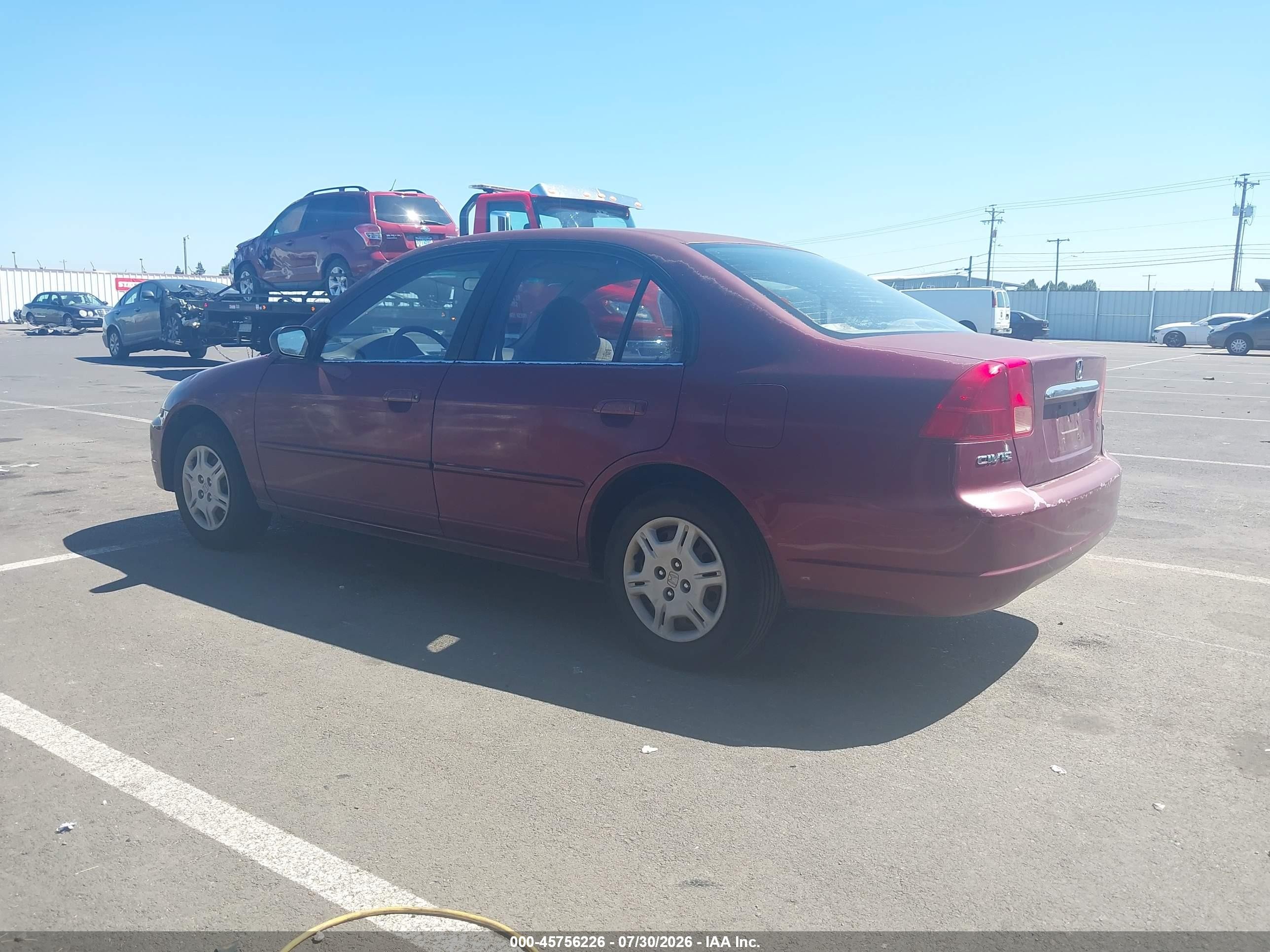 2002 Honda Civic Lx Maroon vin: 2HGES16542H569412