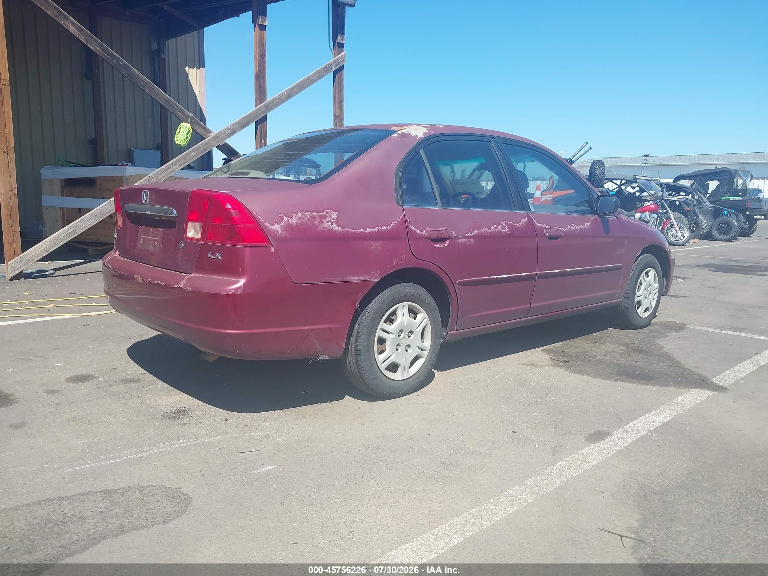 2002 Honda Civic Lx Maroon vin: 2HGES16542H569412