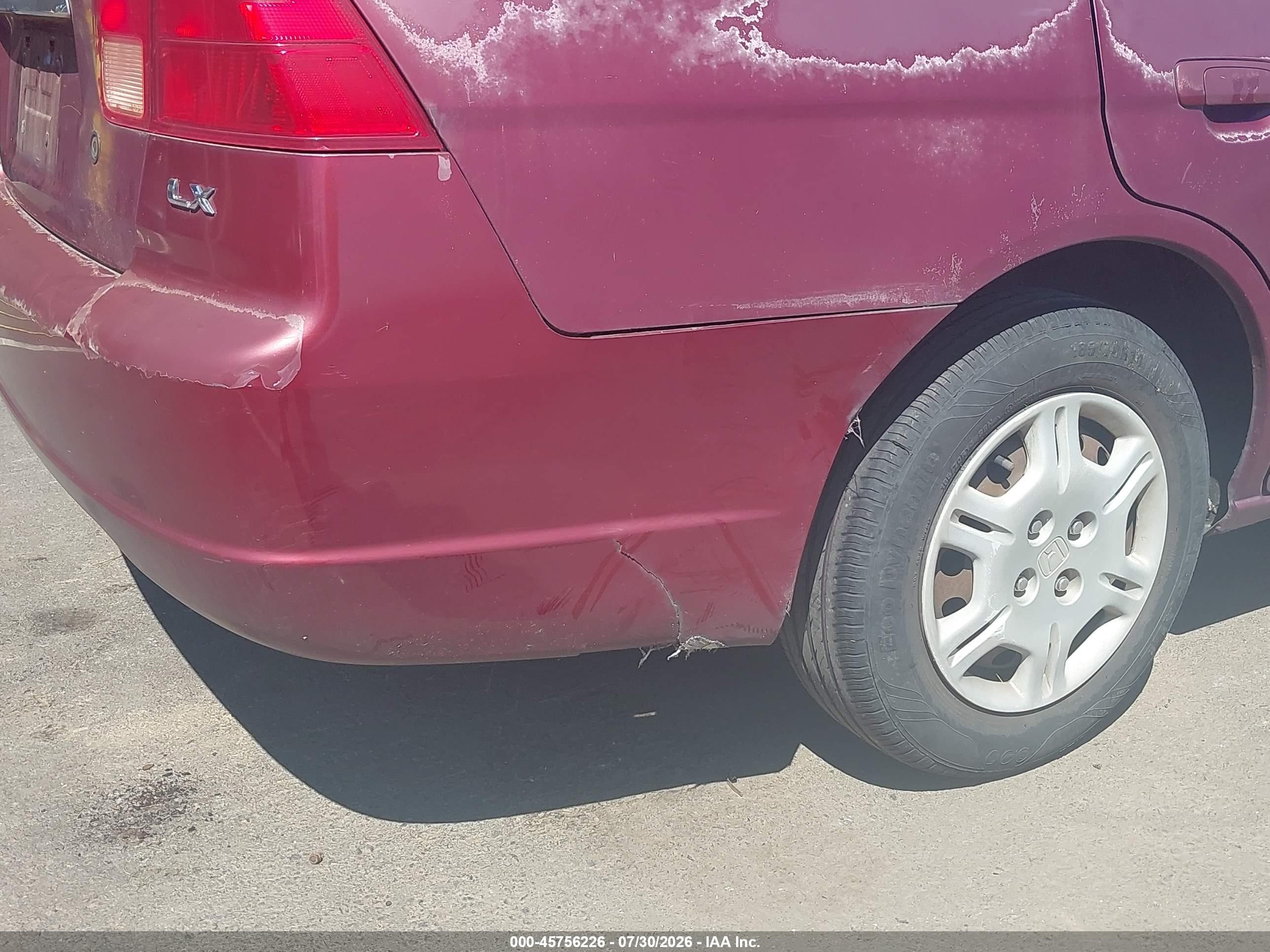 2002 Honda Civic Lx Maroon vin: 2HGES16542H569412