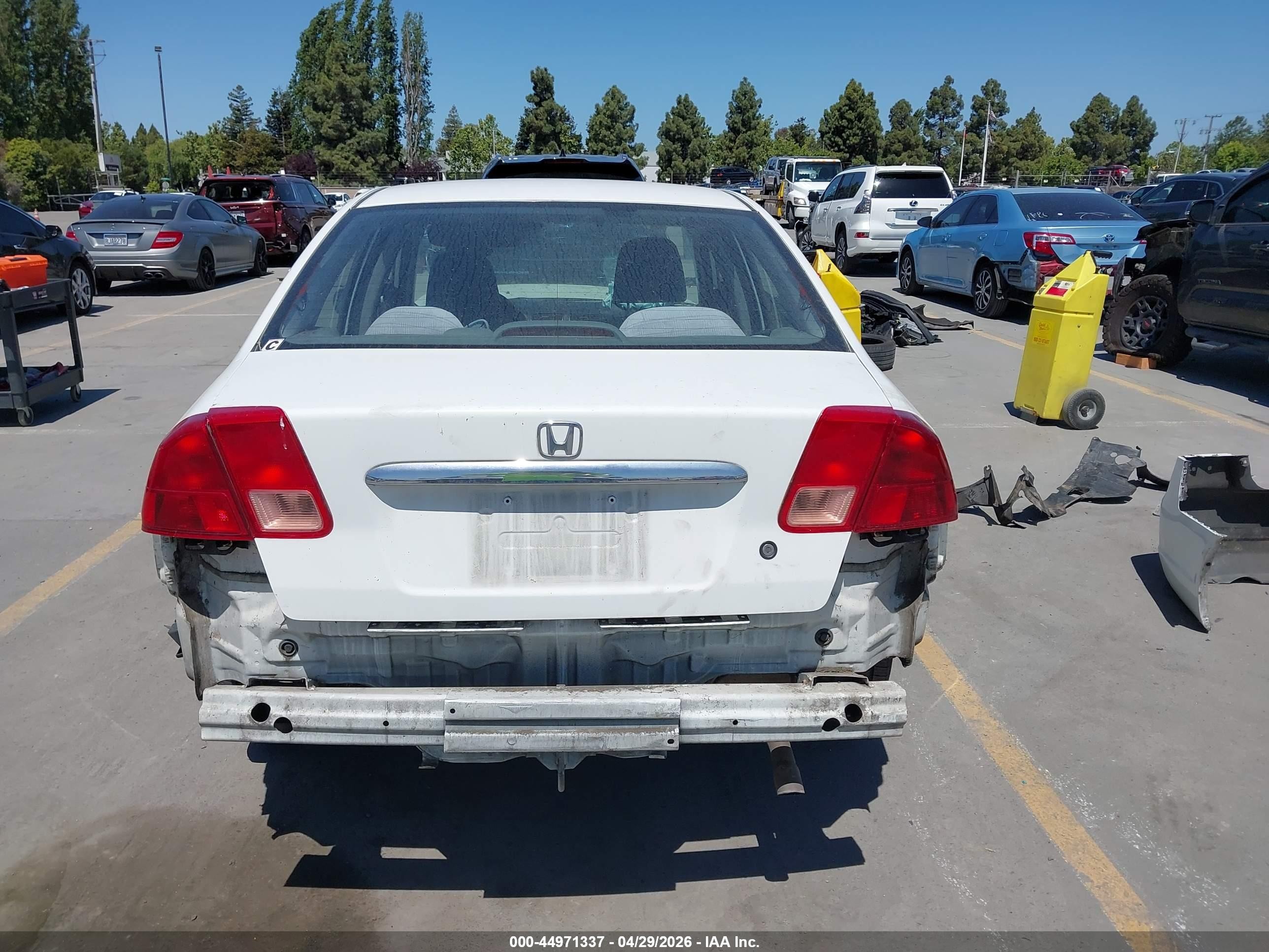 2002 Honda Civic Lx White vin: 2HGES16542H598795