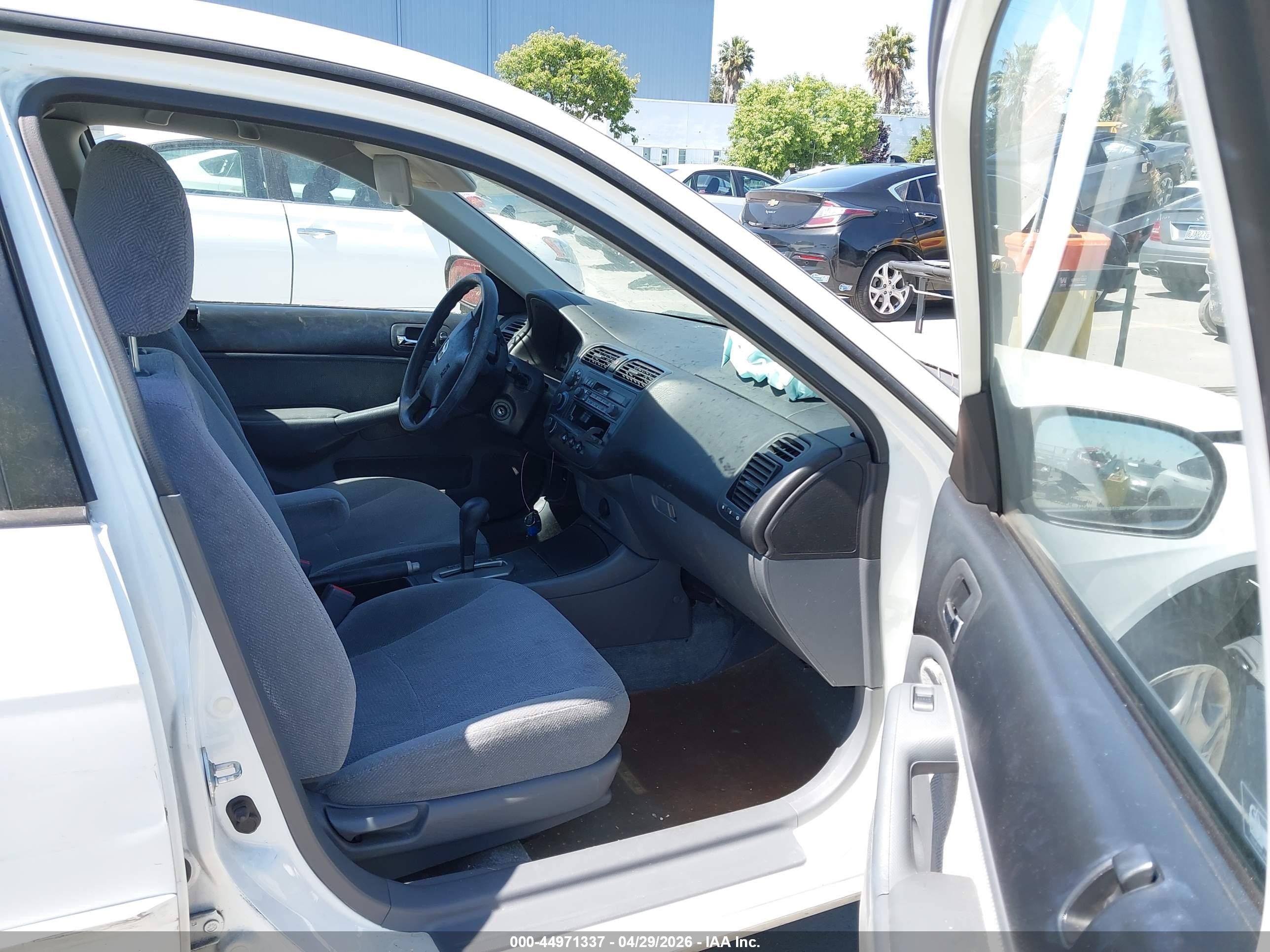 2002 Honda Civic Lx White vin: 2HGES16542H598795