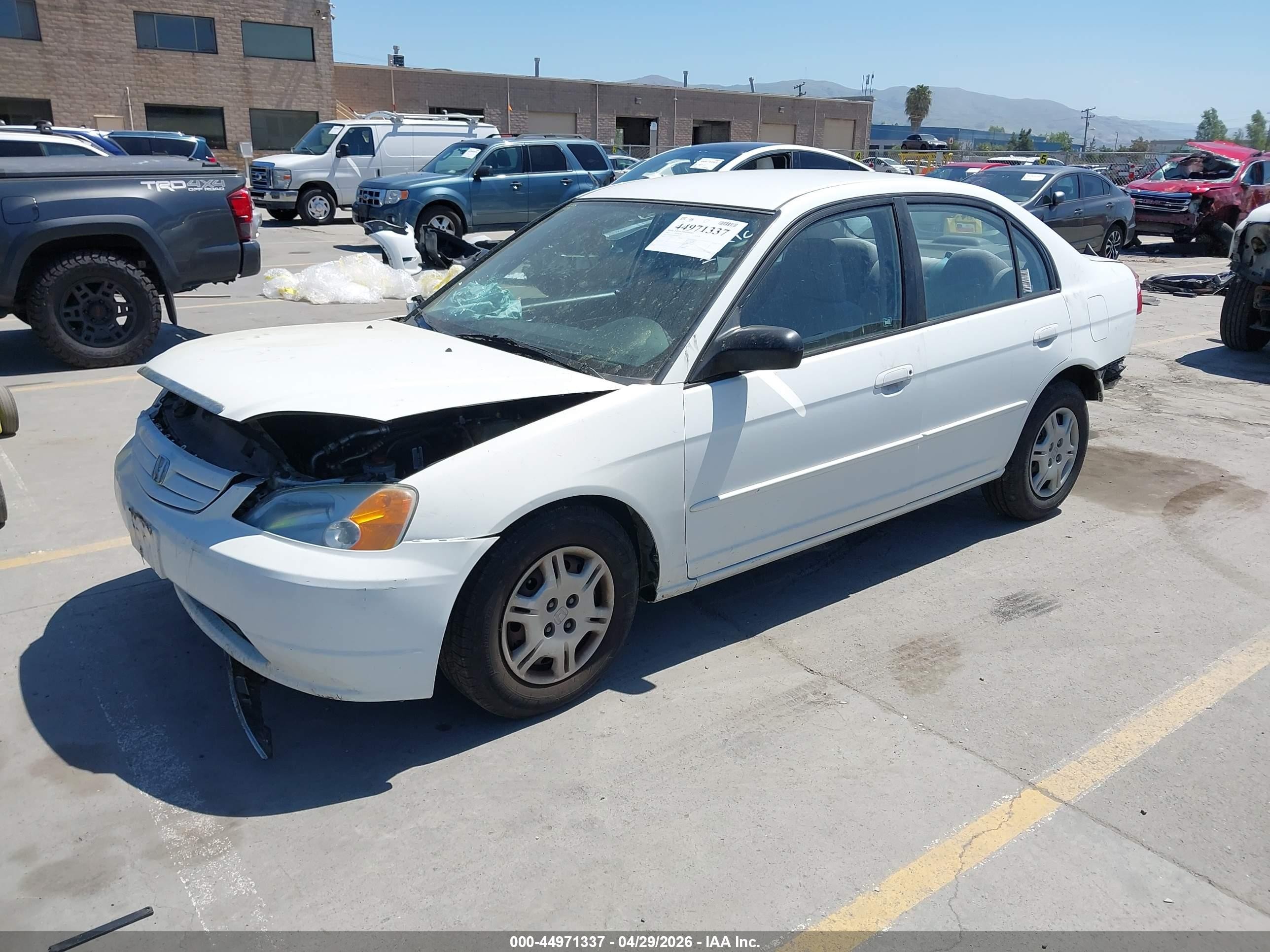 2002 Honda Civic Lx White vin: 2HGES16542H598795