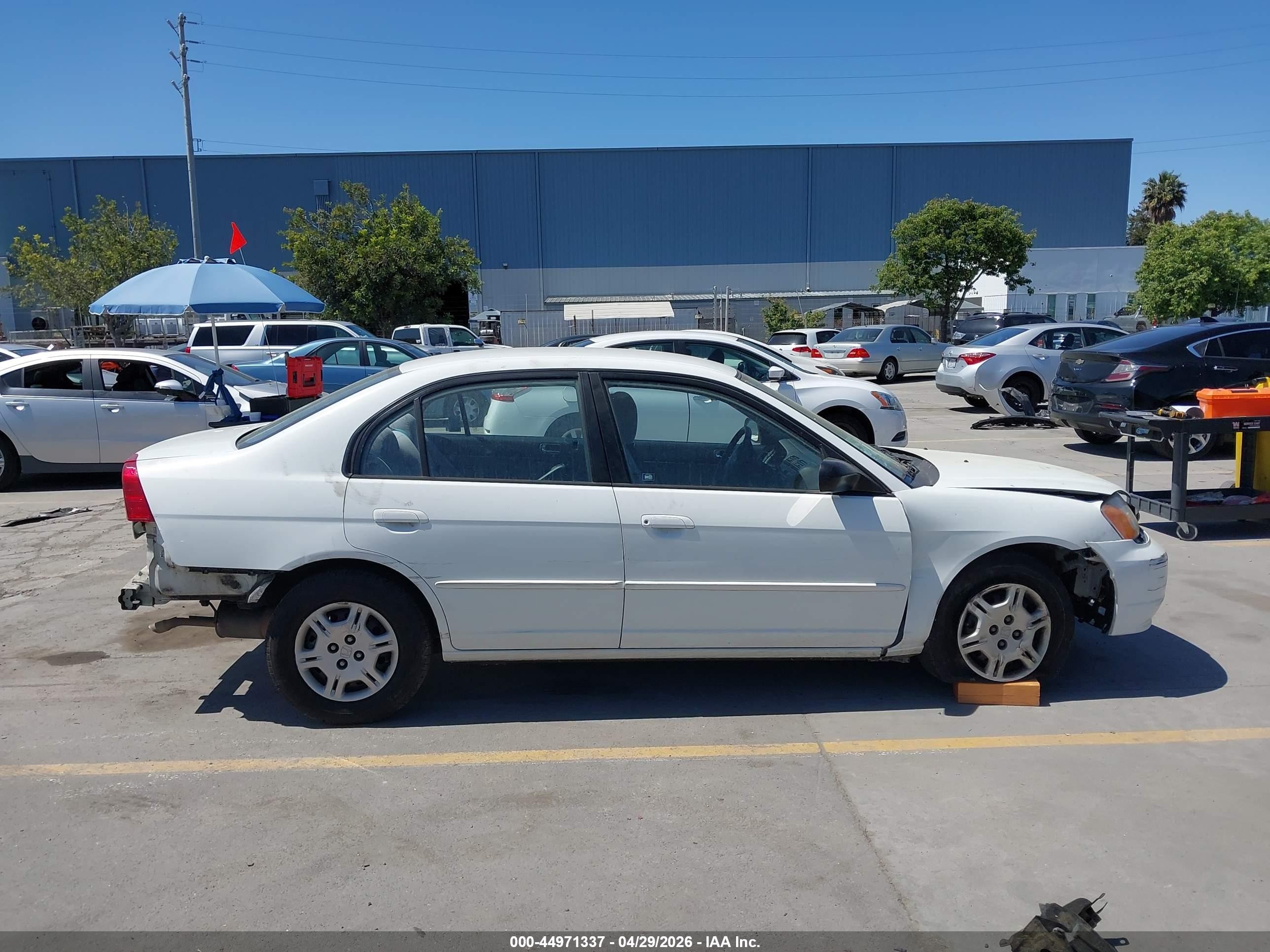 2002 Honda Civic Lx White vin: 2HGES16542H598795
