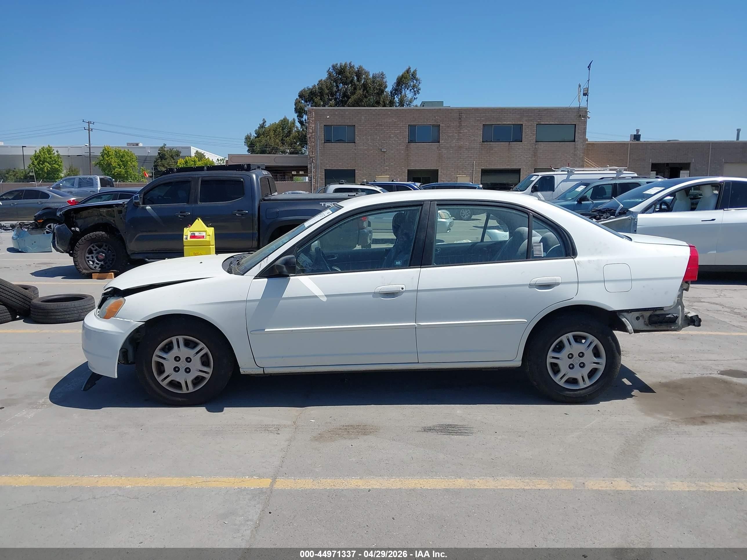 2002 Honda Civic Lx White vin: 2HGES16542H598795