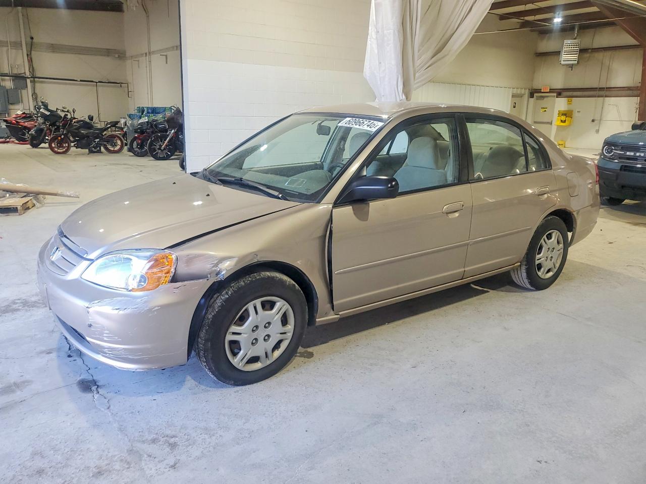 2002 Honda Civic Lx Beige vin: 2HGES16542H612548