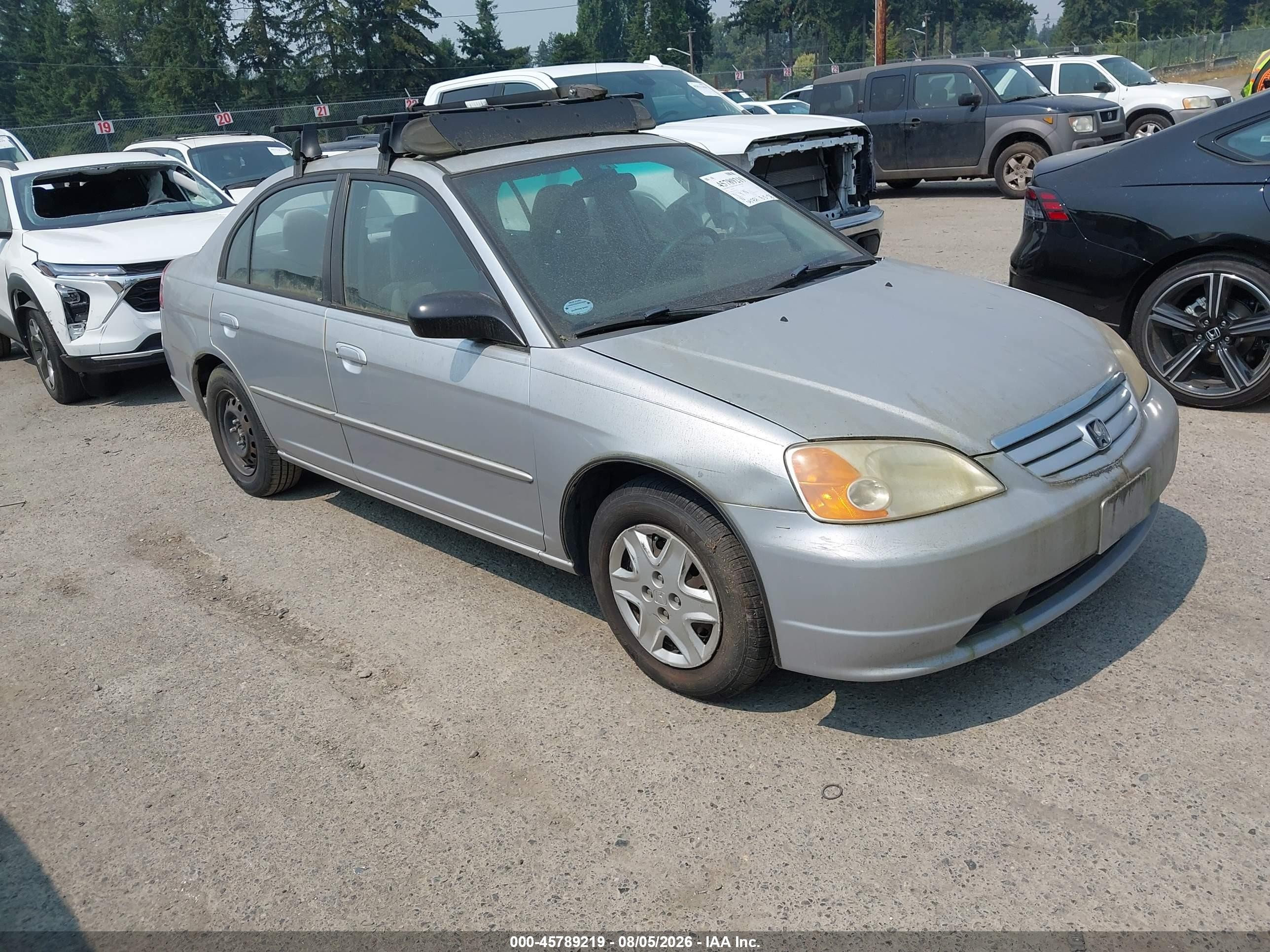 2003 Honda Civic Lx Silver vin: 2HGES16543H575129