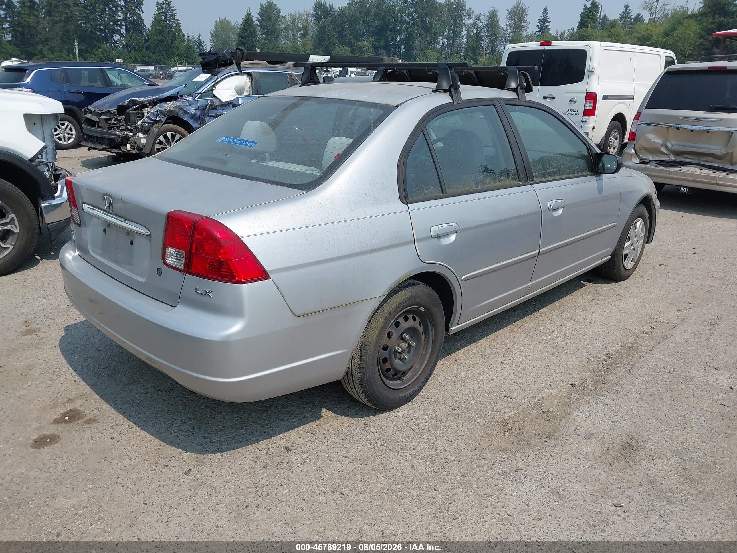 2003 Honda Civic Lx Silver vin: 2HGES16543H575129