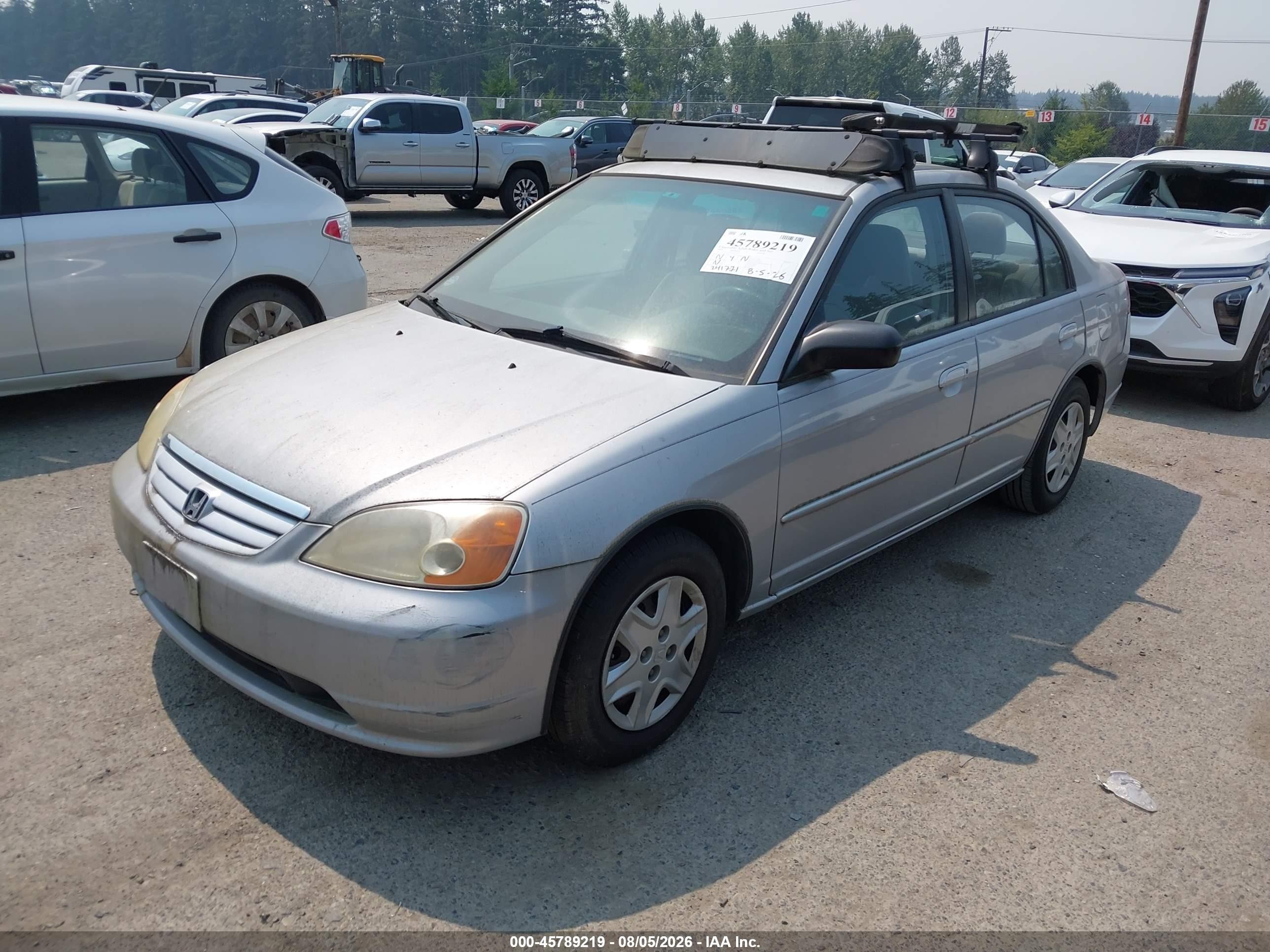2003 Honda Civic Lx Silver vin: 2HGES16543H575129