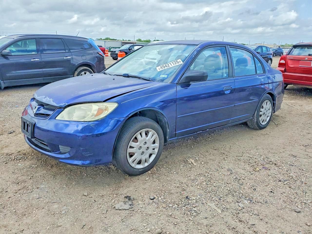 2004 Honda Civic Lx Blue vin: 2HGES16544H504238