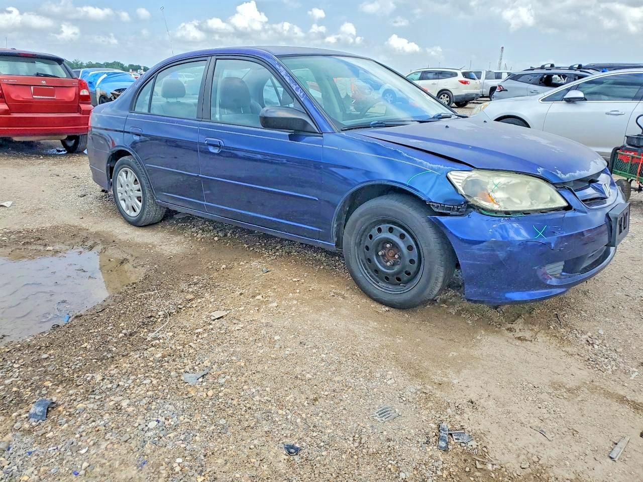 2004 Honda Civic Lx Blue vin: 2HGES16544H504238