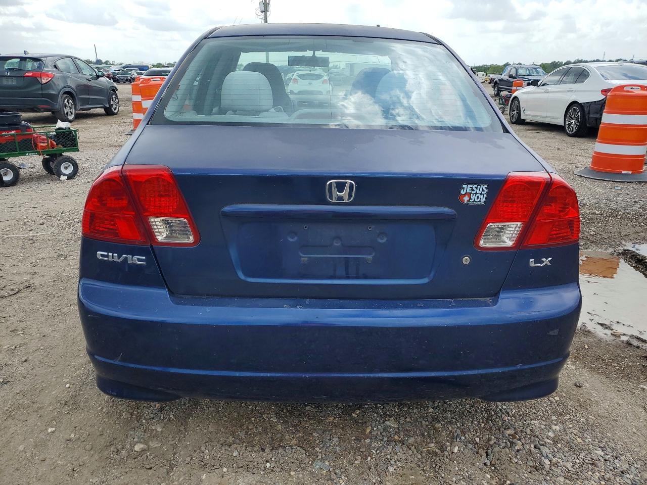 2004 Honda Civic Lx Blue vin: 2HGES16544H504238