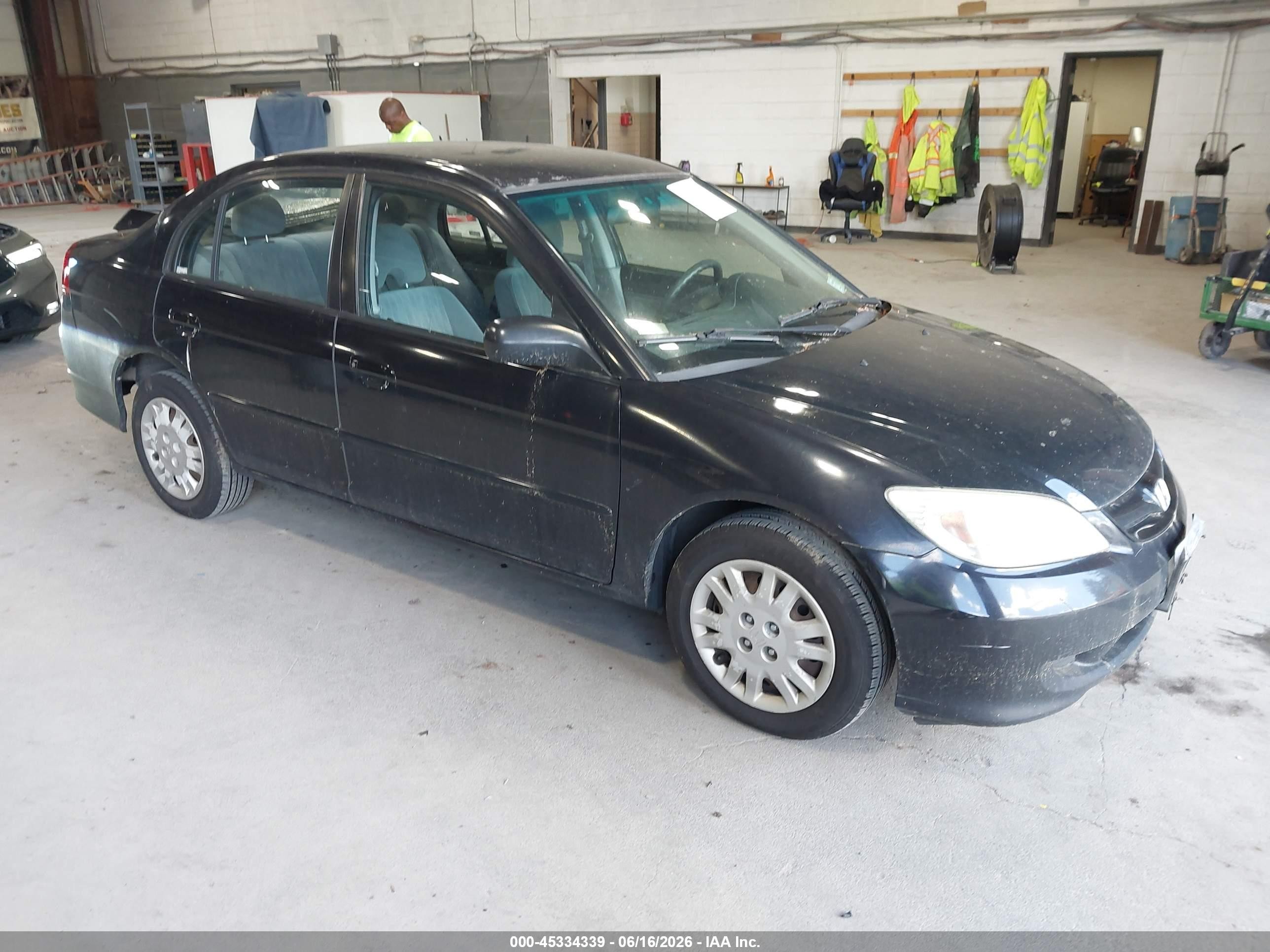 2004 Honda Civic Lx Black vin: 2HGES16544H508709