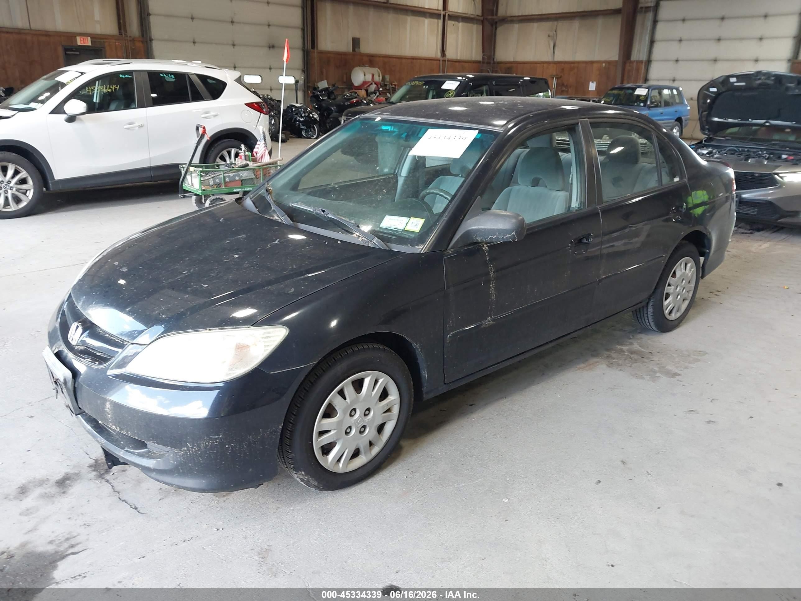 2004 Honda Civic Lx Черный vin: 2HGES16544H508709