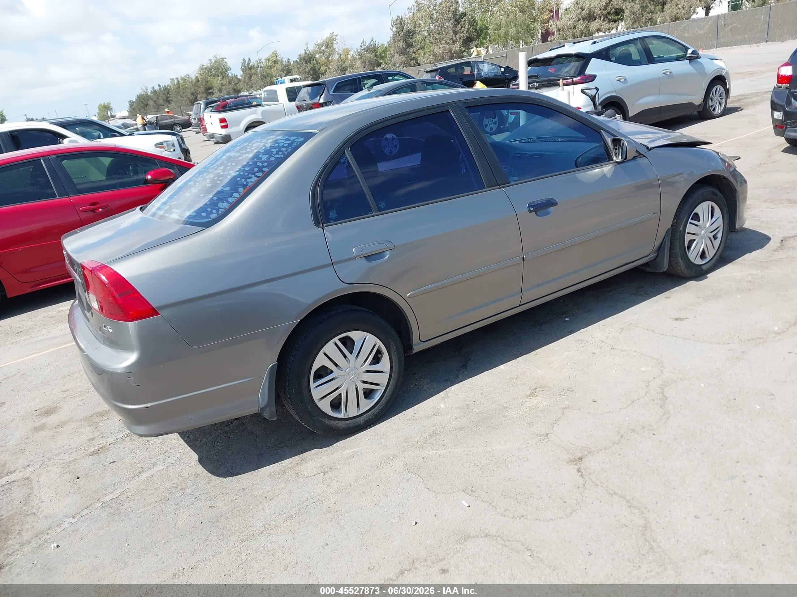 2004 Honda Civic Lx Серый vin: 2HGES16544H524053