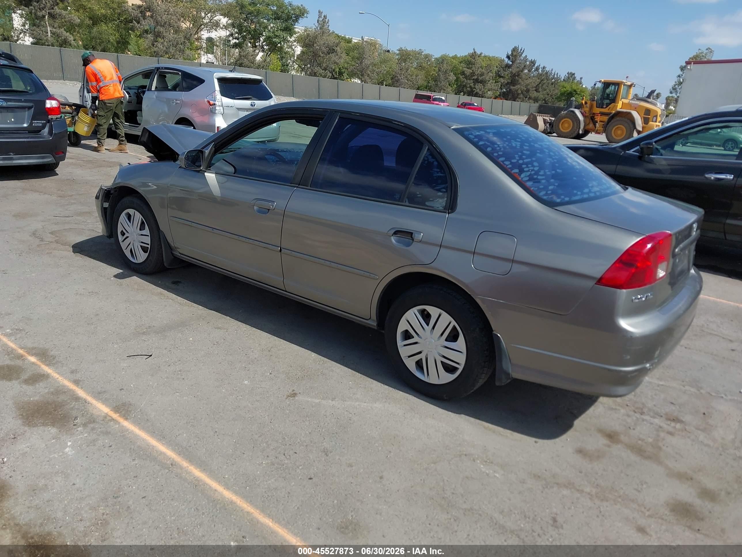 2004 Honda Civic Lx Серый vin: 2HGES16544H524053