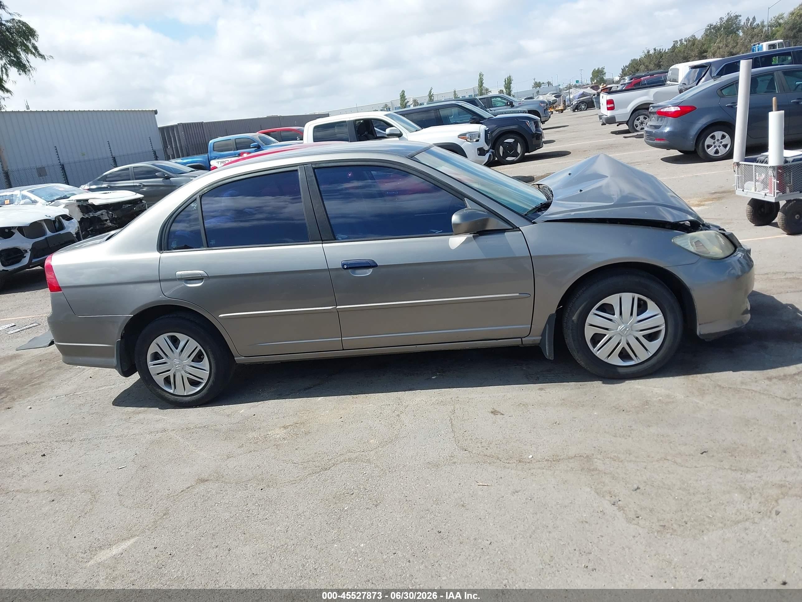 2004 Honda Civic Lx Серый vin: 2HGES16544H524053