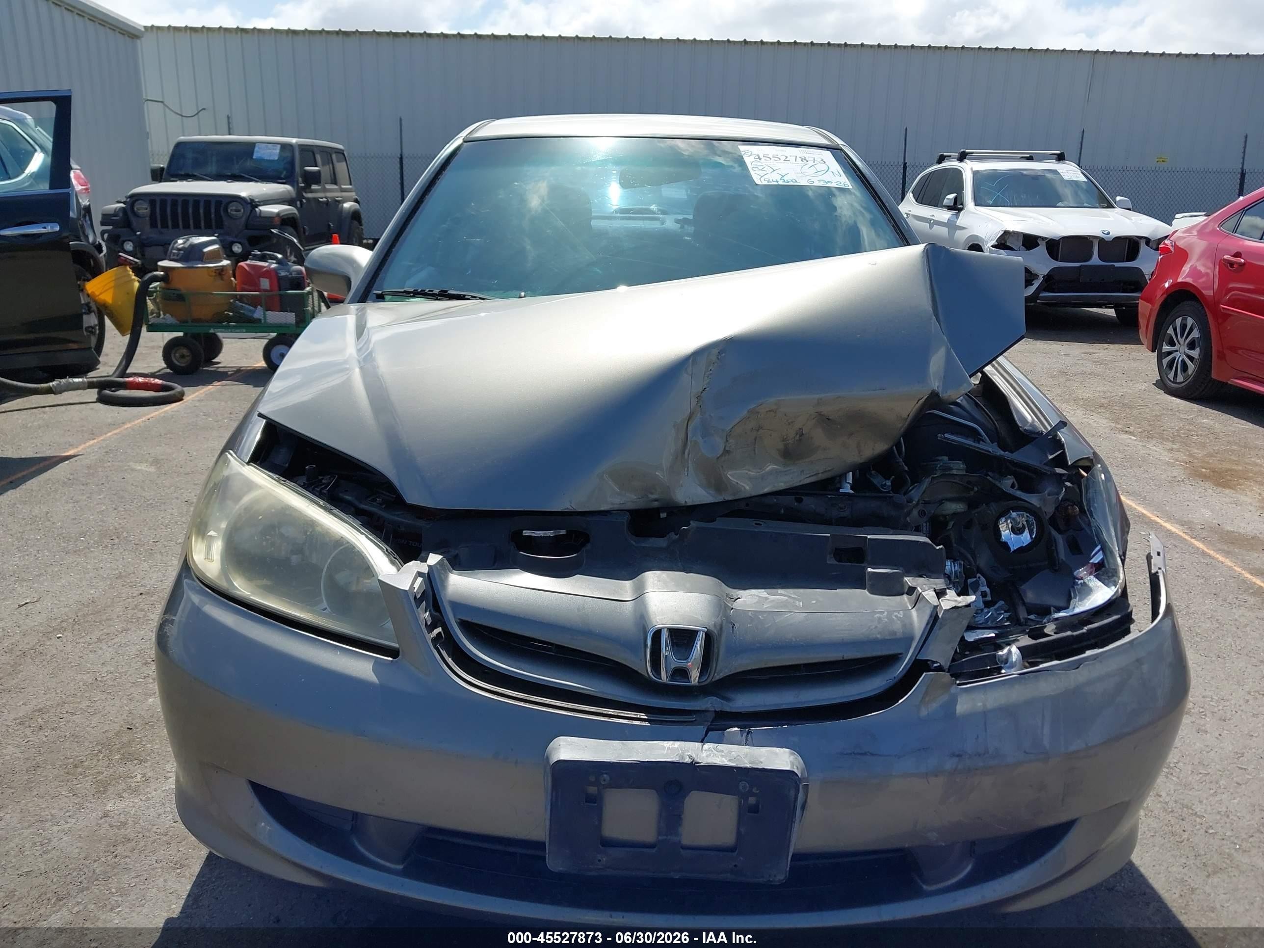 2004 Honda Civic Lx Серый vin: 2HGES16544H524053