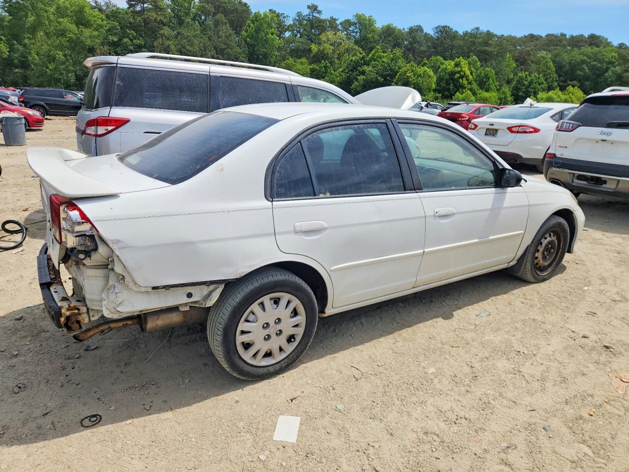 2004 Honda Civic Lx White vin: 2HGES16544H593695
