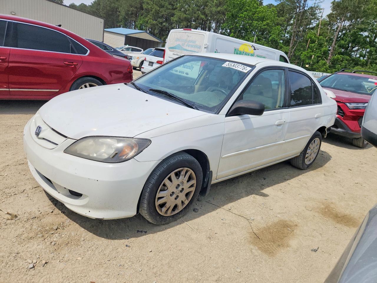 2004 Honda Civic Lx White vin: 2HGES16544H593695