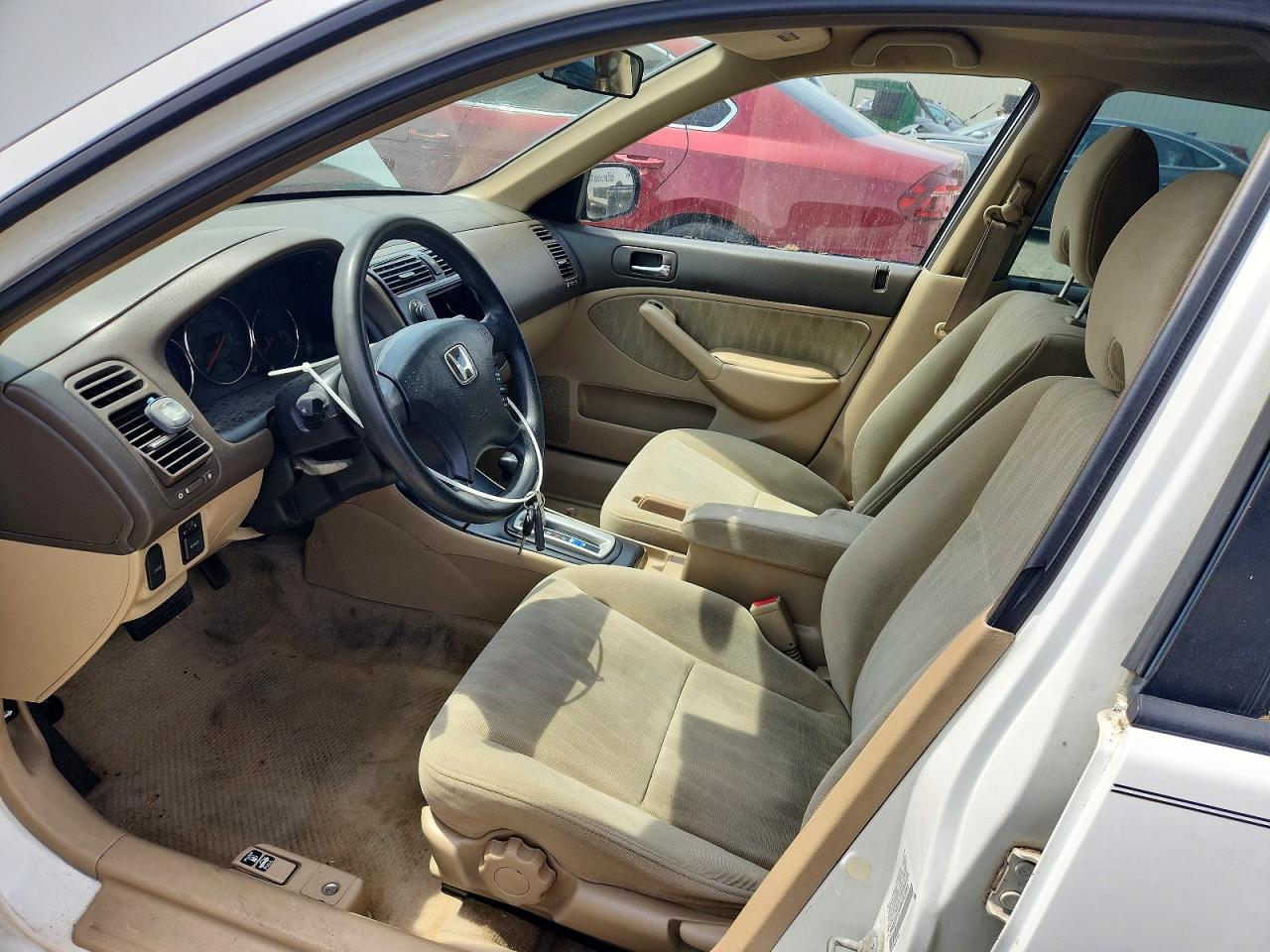 2004 Honda Civic Lx White vin: 2HGES16544H593695