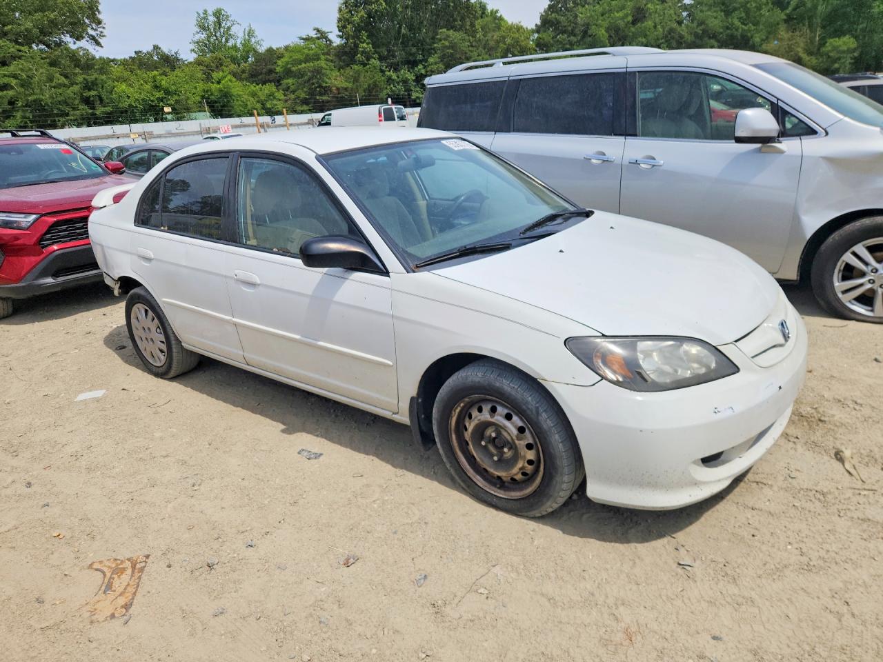 2004 Honda Civic Lx White vin: 2HGES16544H593695