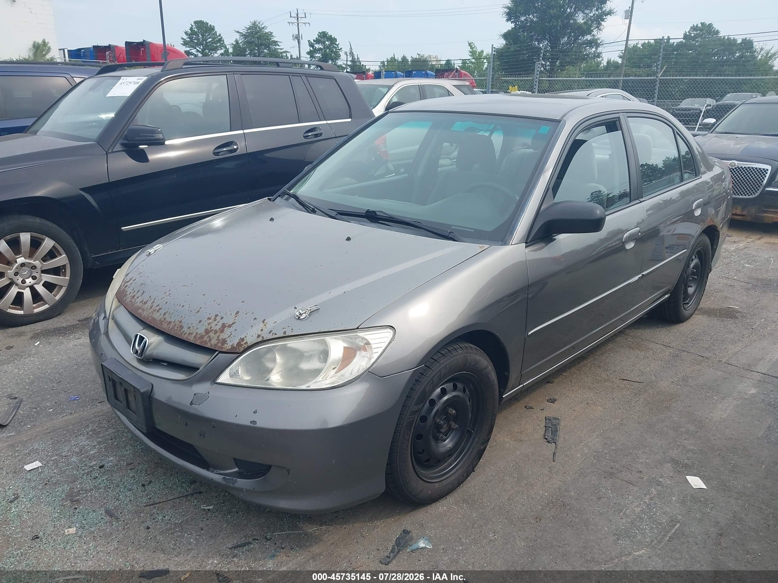 2004 Honda Civic Lx Gray vin: 2HGES16544H640868
