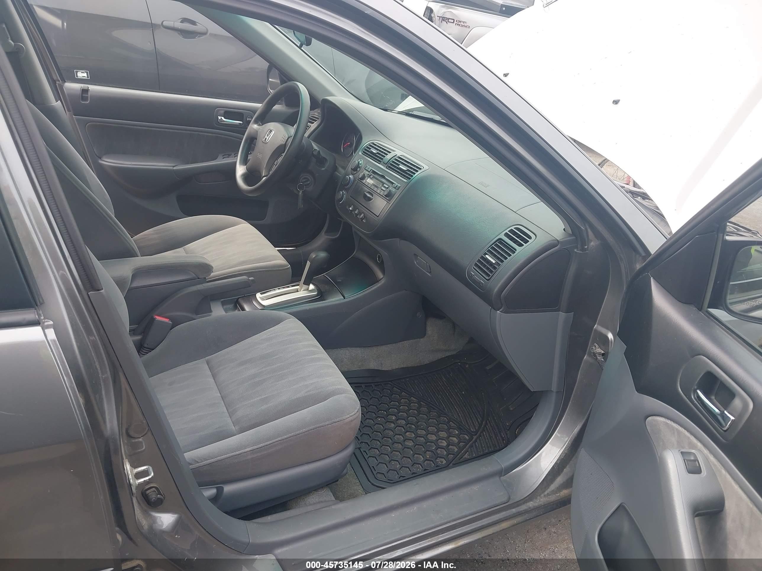 2004 Honda Civic Lx Gray vin: 2HGES16544H640868