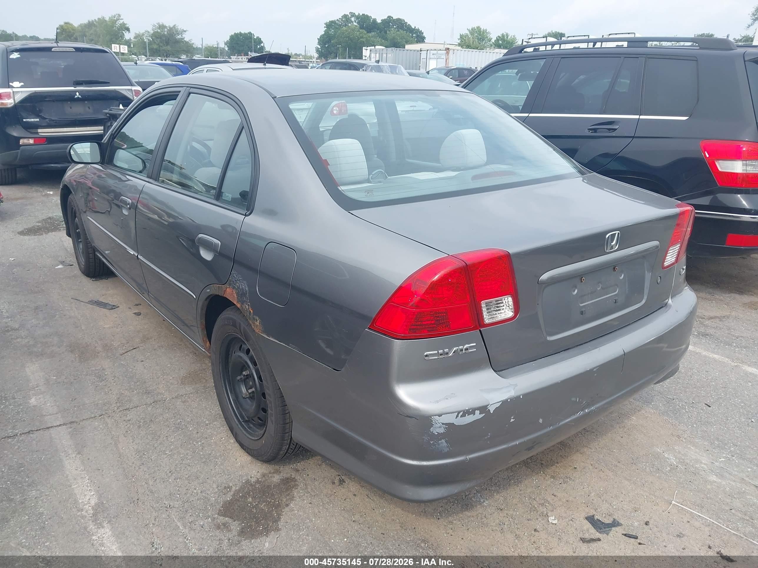 2004 Honda Civic Lx Gray vin: 2HGES16544H640868
