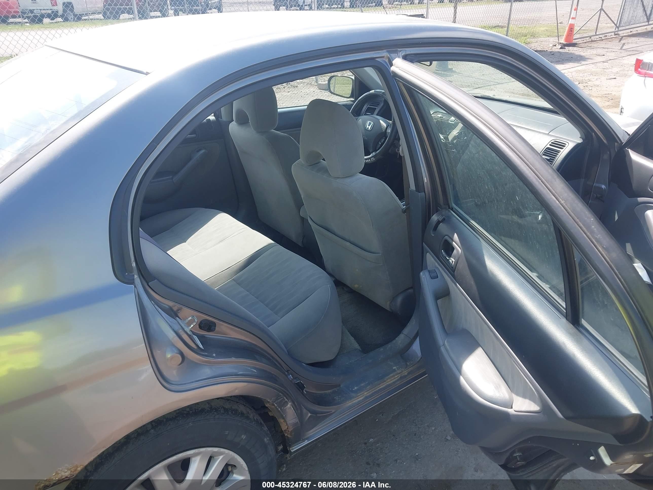 2005 Honda Civic Lx Gray vin: 2HGES16545H535068