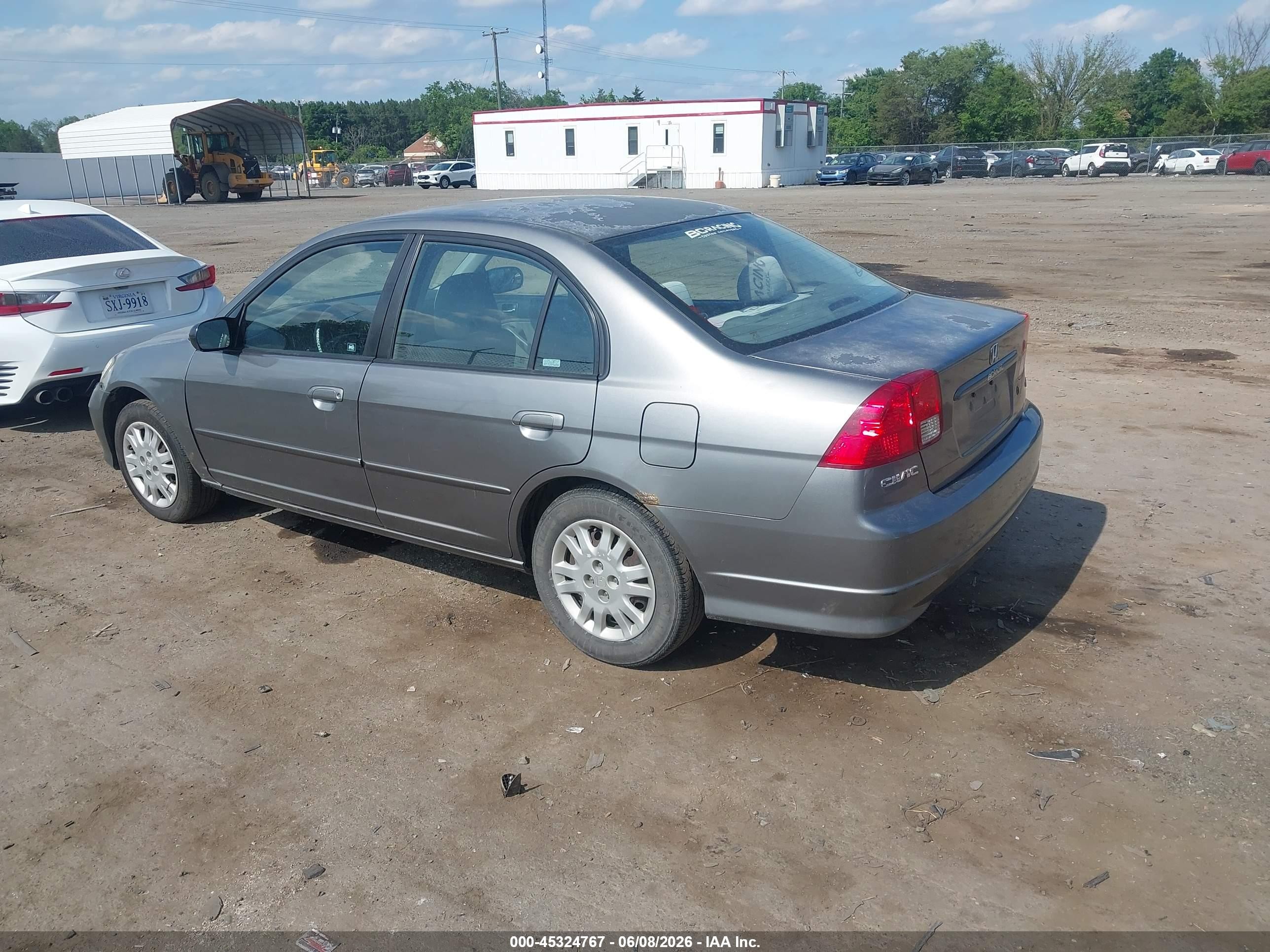 2005 Honda Civic Lx Gray vin: 2HGES16545H535068
