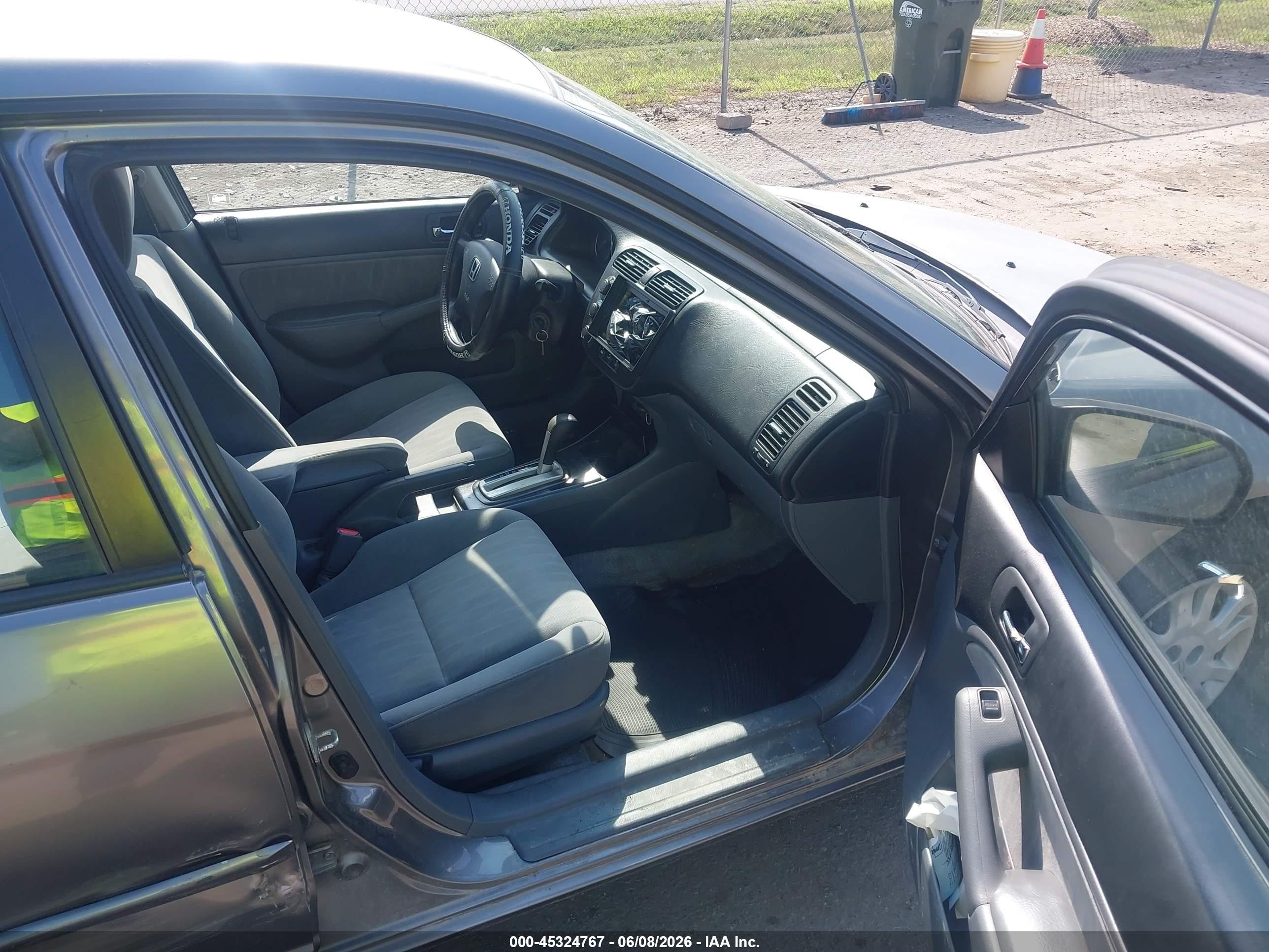 2005 Honda Civic Lx Gray vin: 2HGES16545H535068