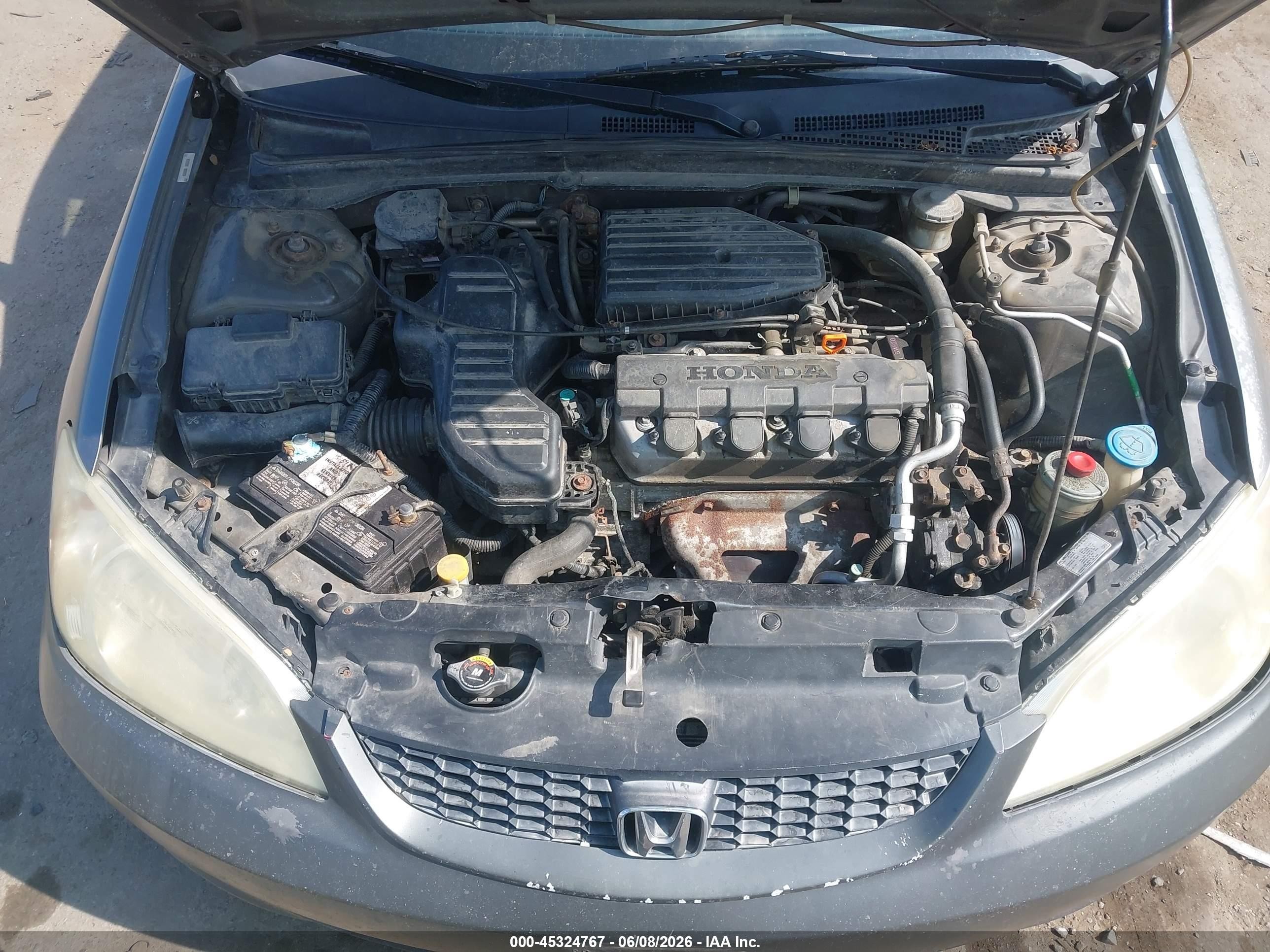 2005 Honda Civic Lx Gray vin: 2HGES16545H535068
